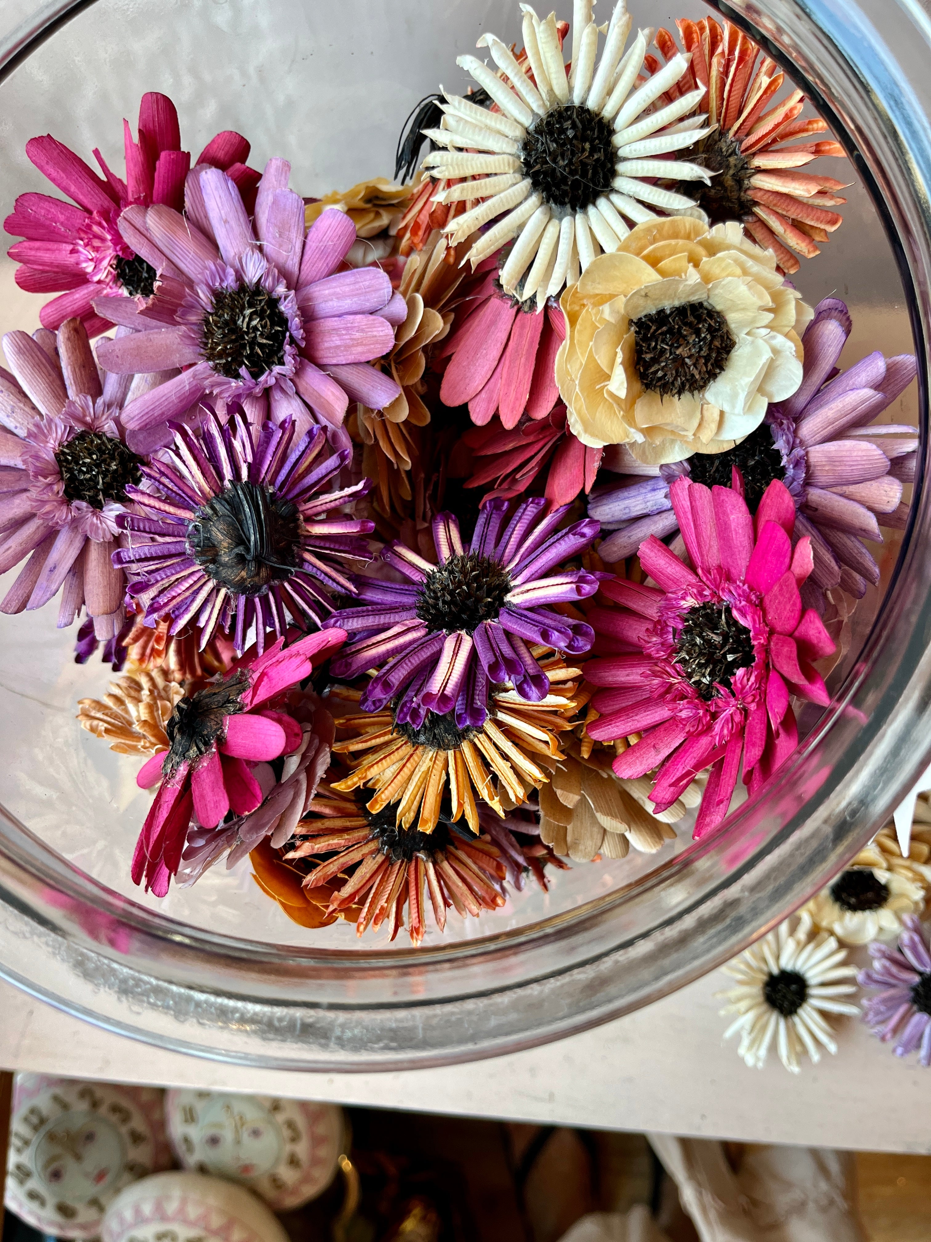 Natural Dyed Wood Flower Heads