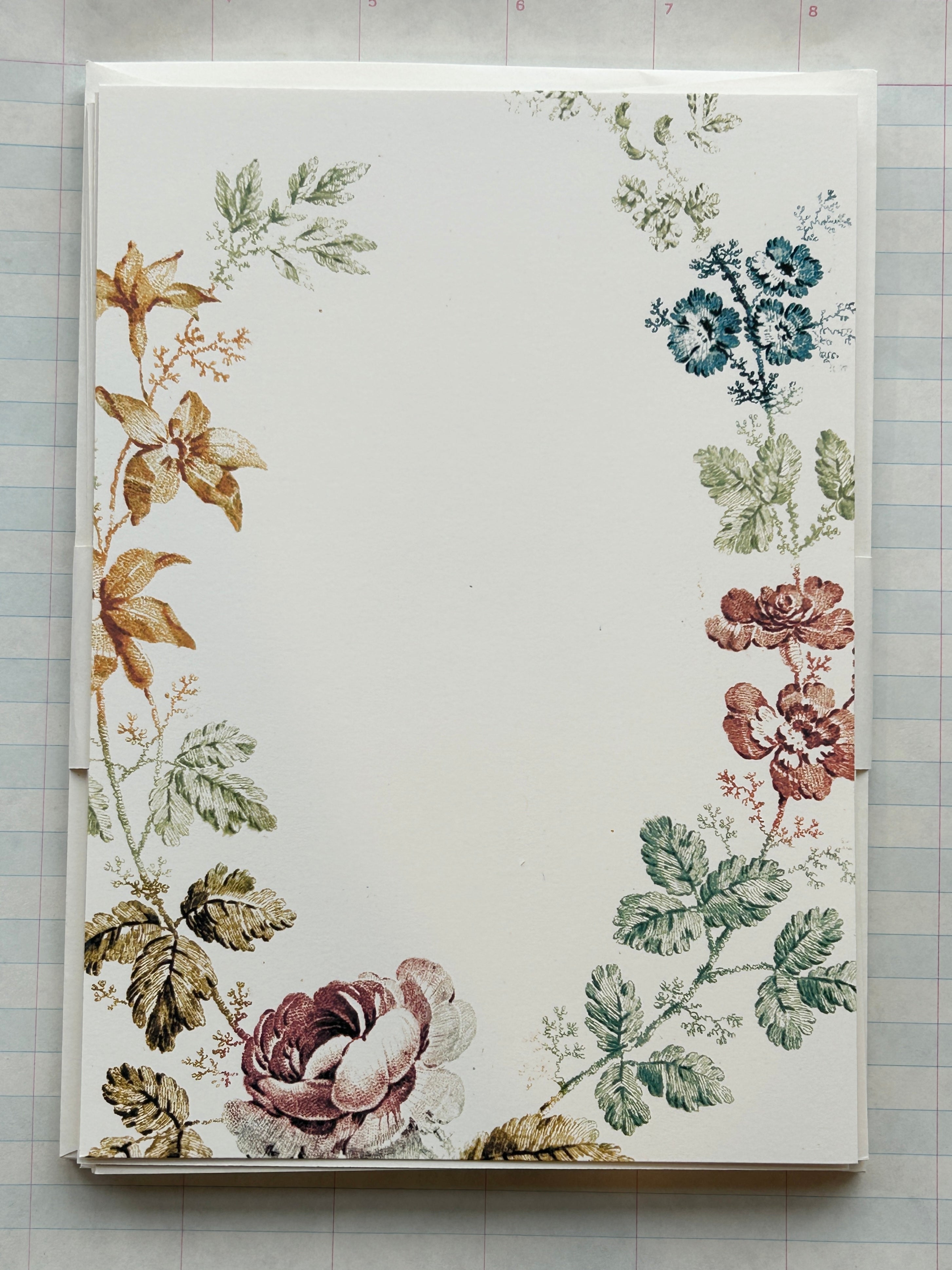 Vintage Floral Frame Stationery Set