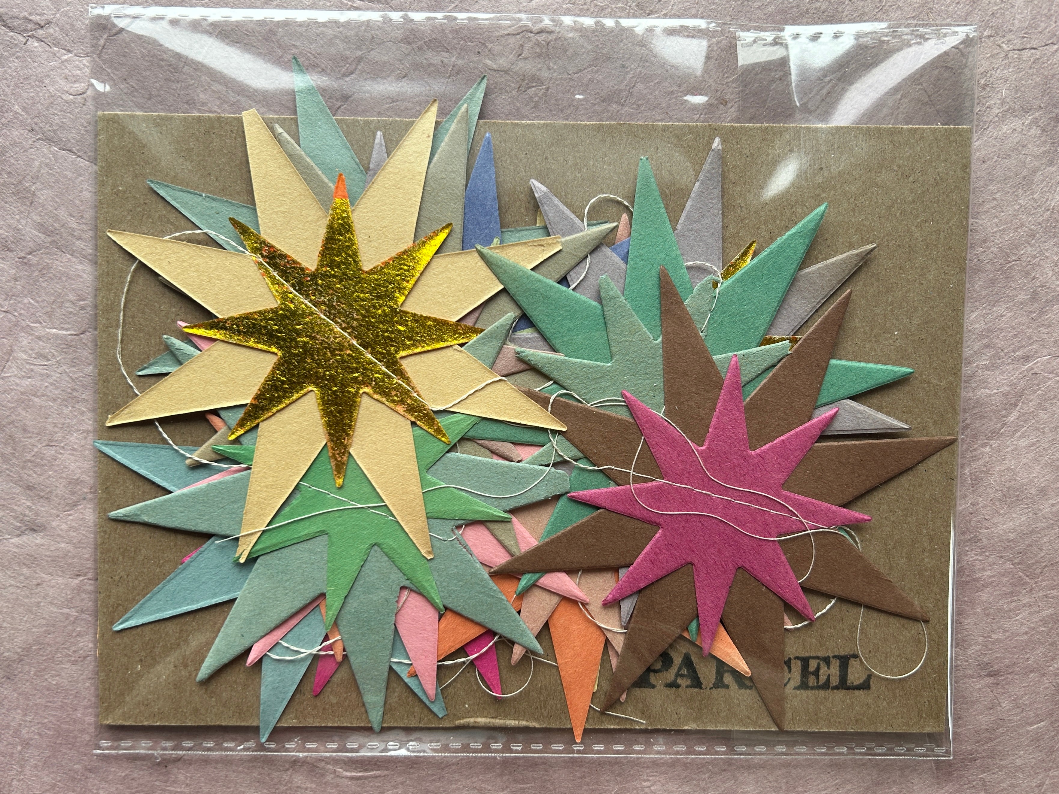 Vintage Paper Stitched Starburst Garland