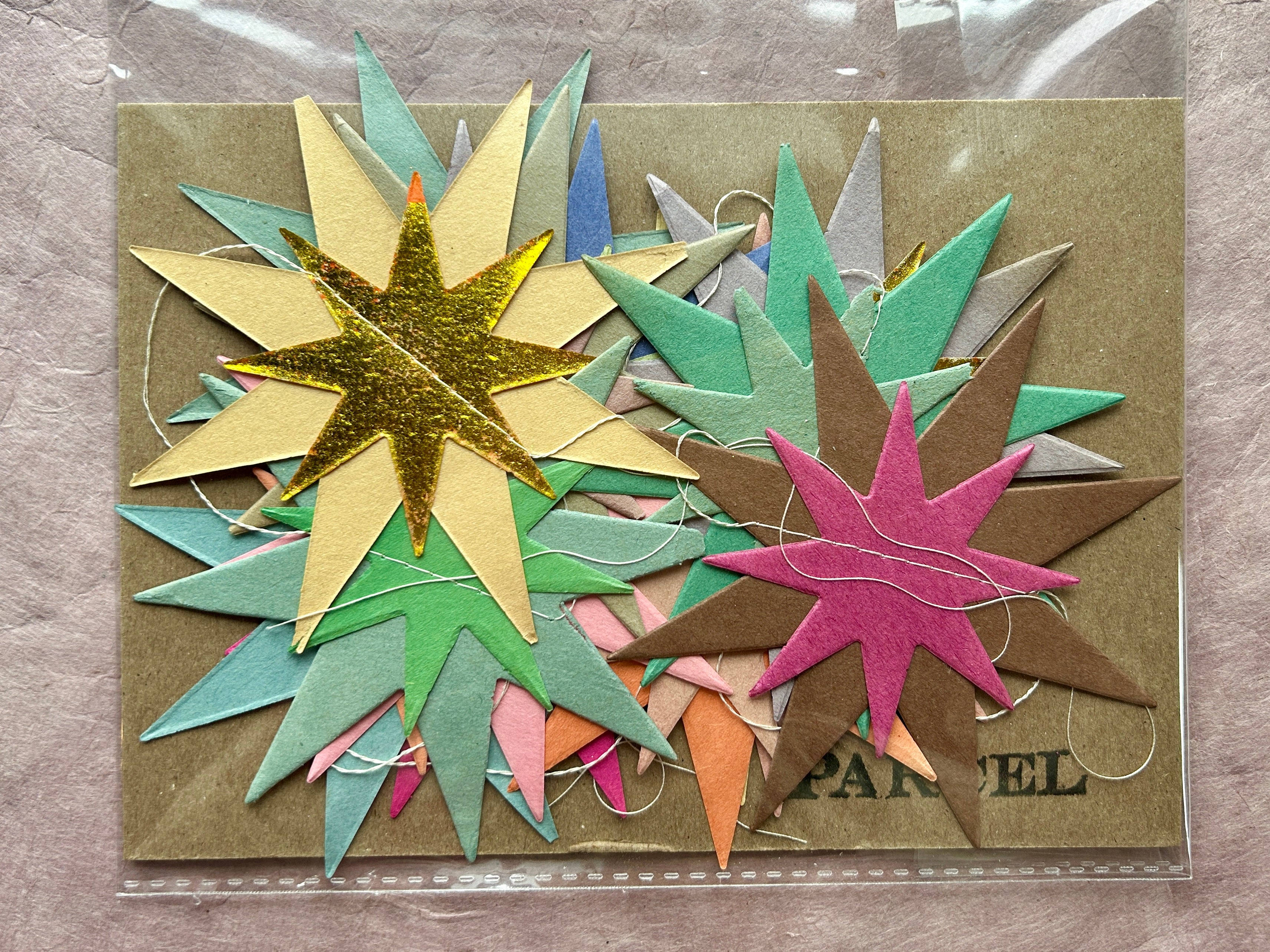 Vintage Paper Stitched Starburst Garland