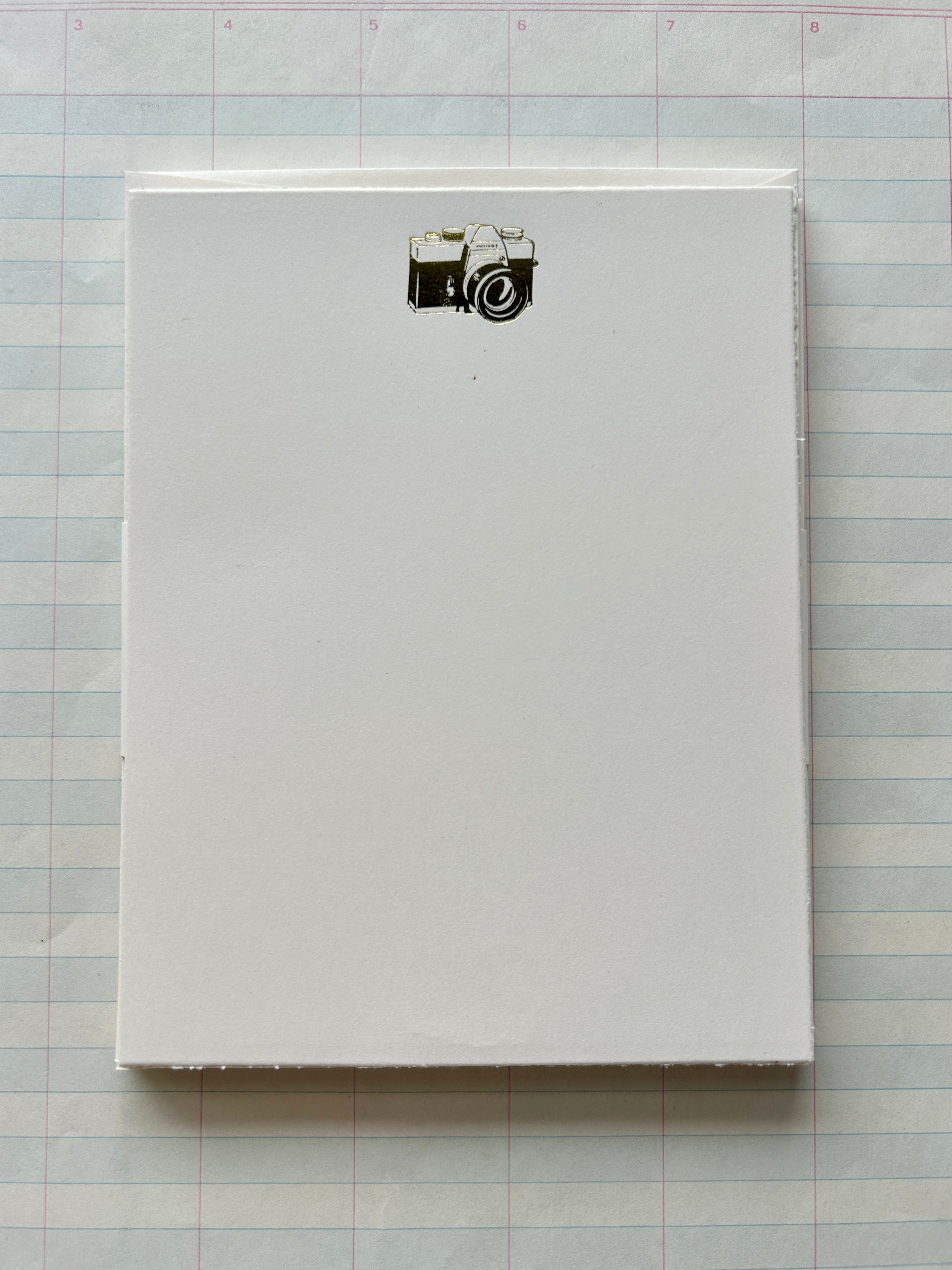 Camera Foil Pressed Stationery