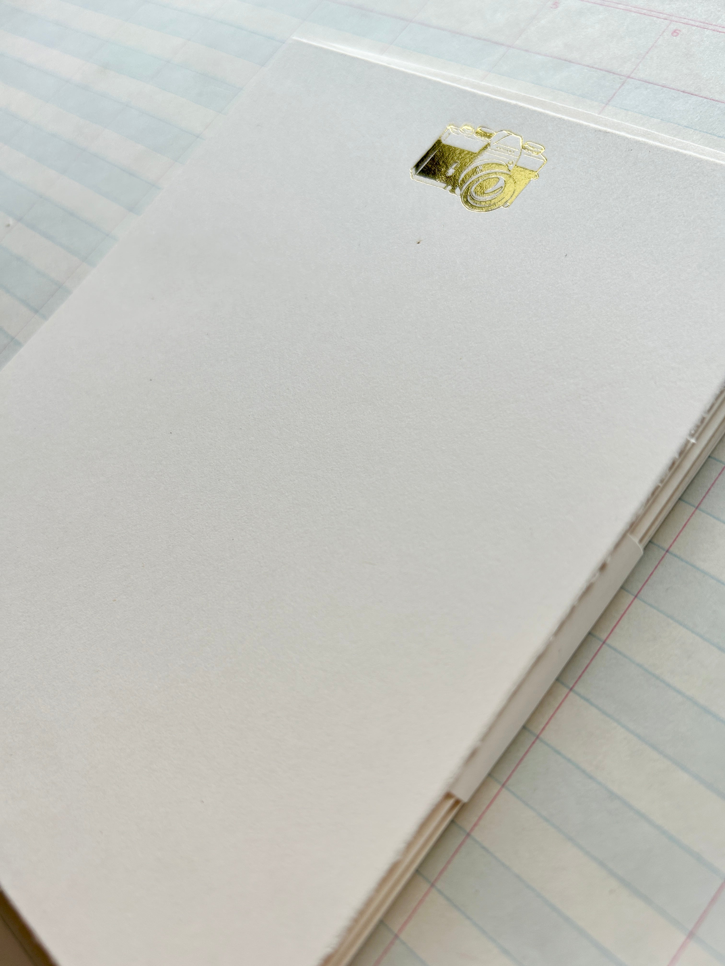 Camera Foil Pressed Stationery
