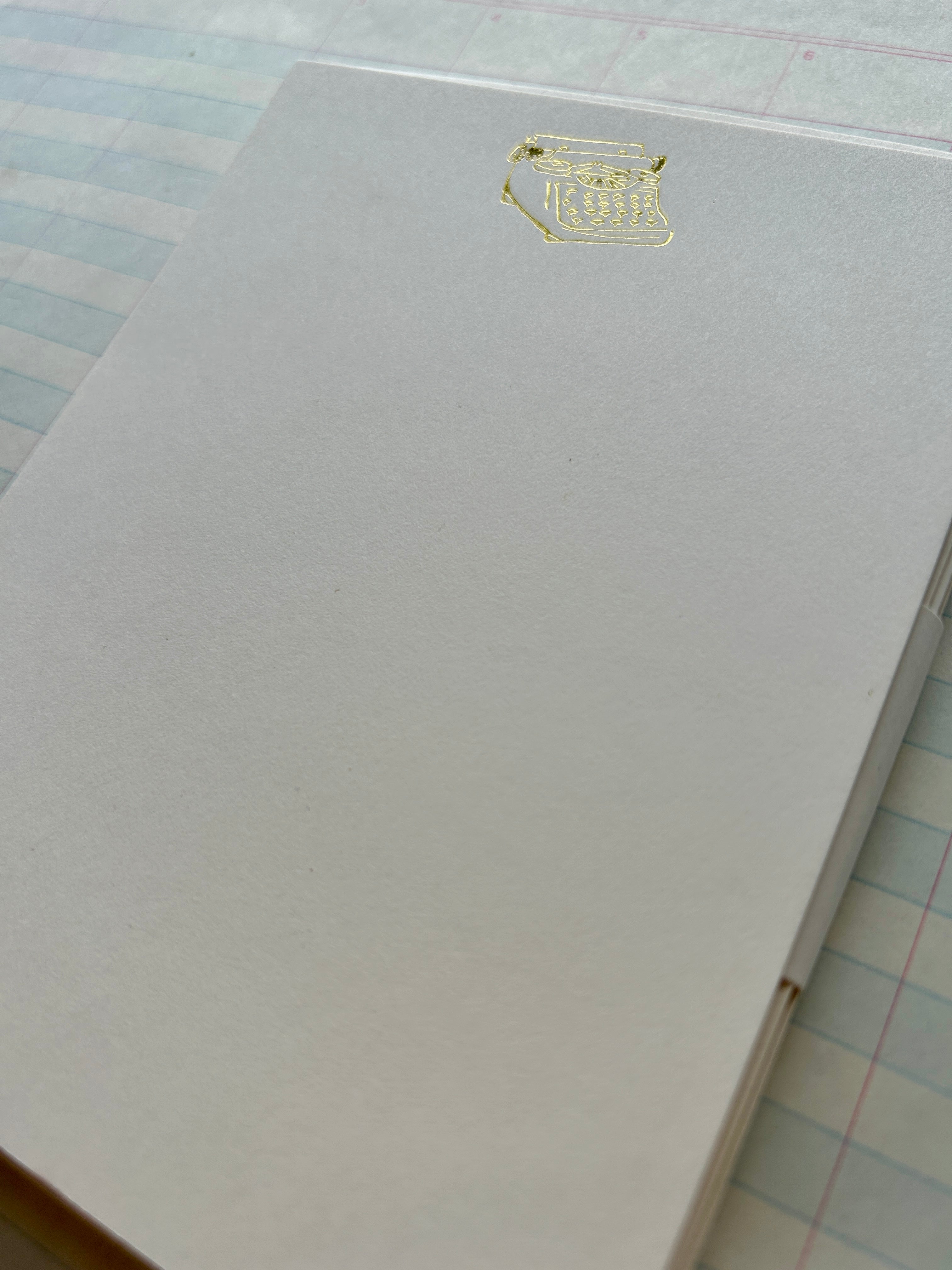 Typewriter Foil Pressed Stationery