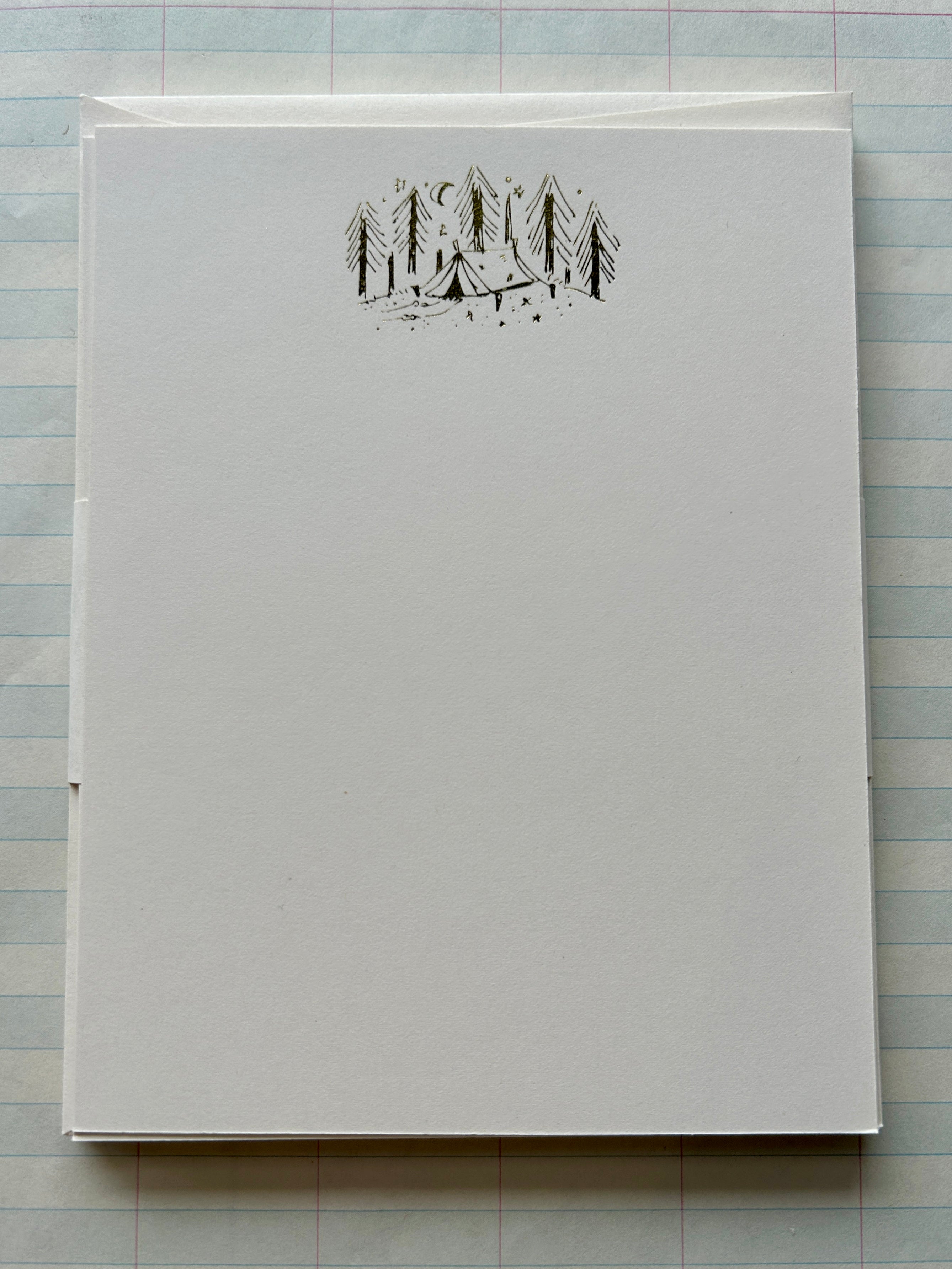 Camping Scene Foil Pressed Stationery