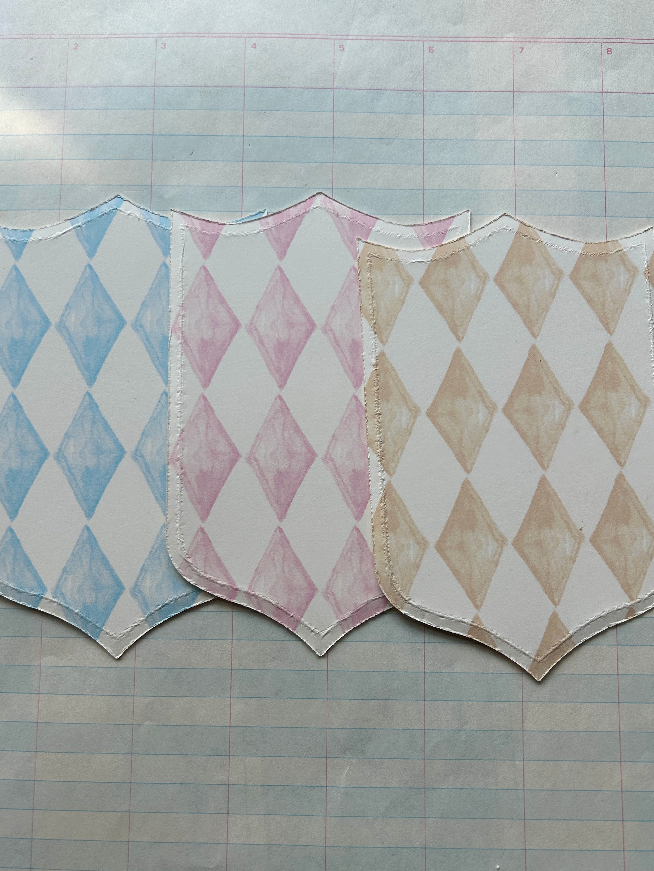 Diamond Shield Die Cut Cards