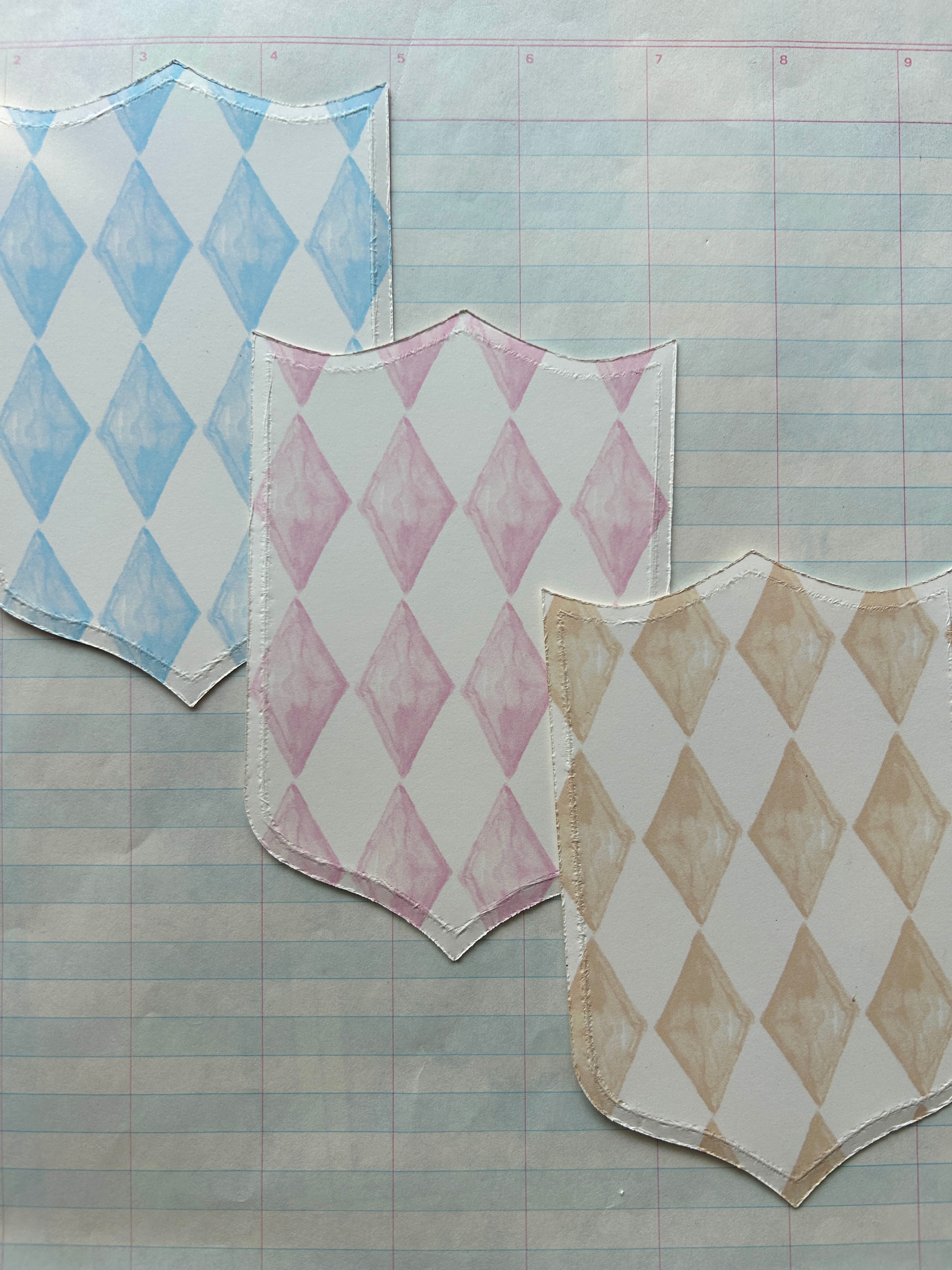 Diamond Shield Die Cut Cards