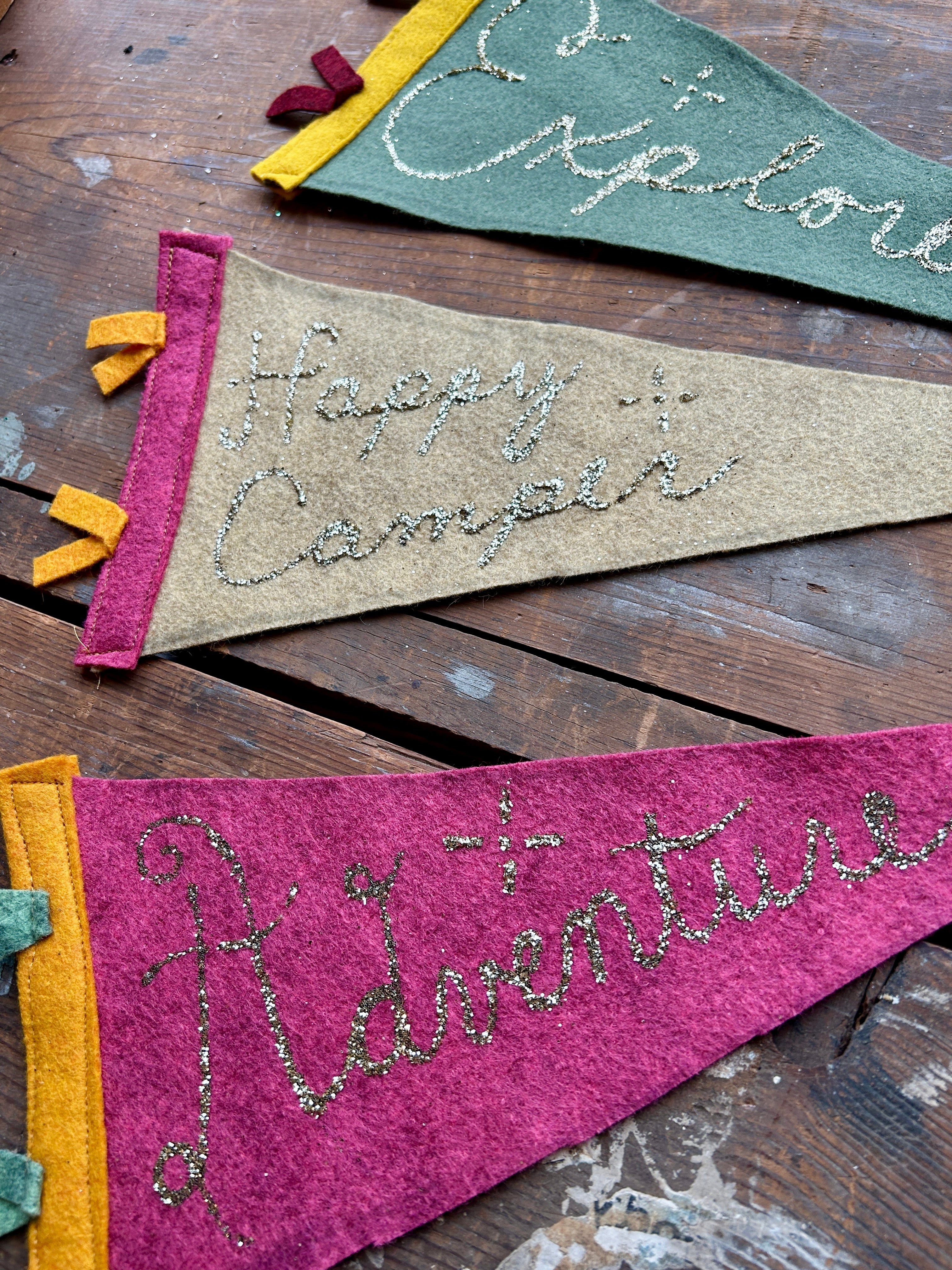 Handmade Glittered Wall Pennants