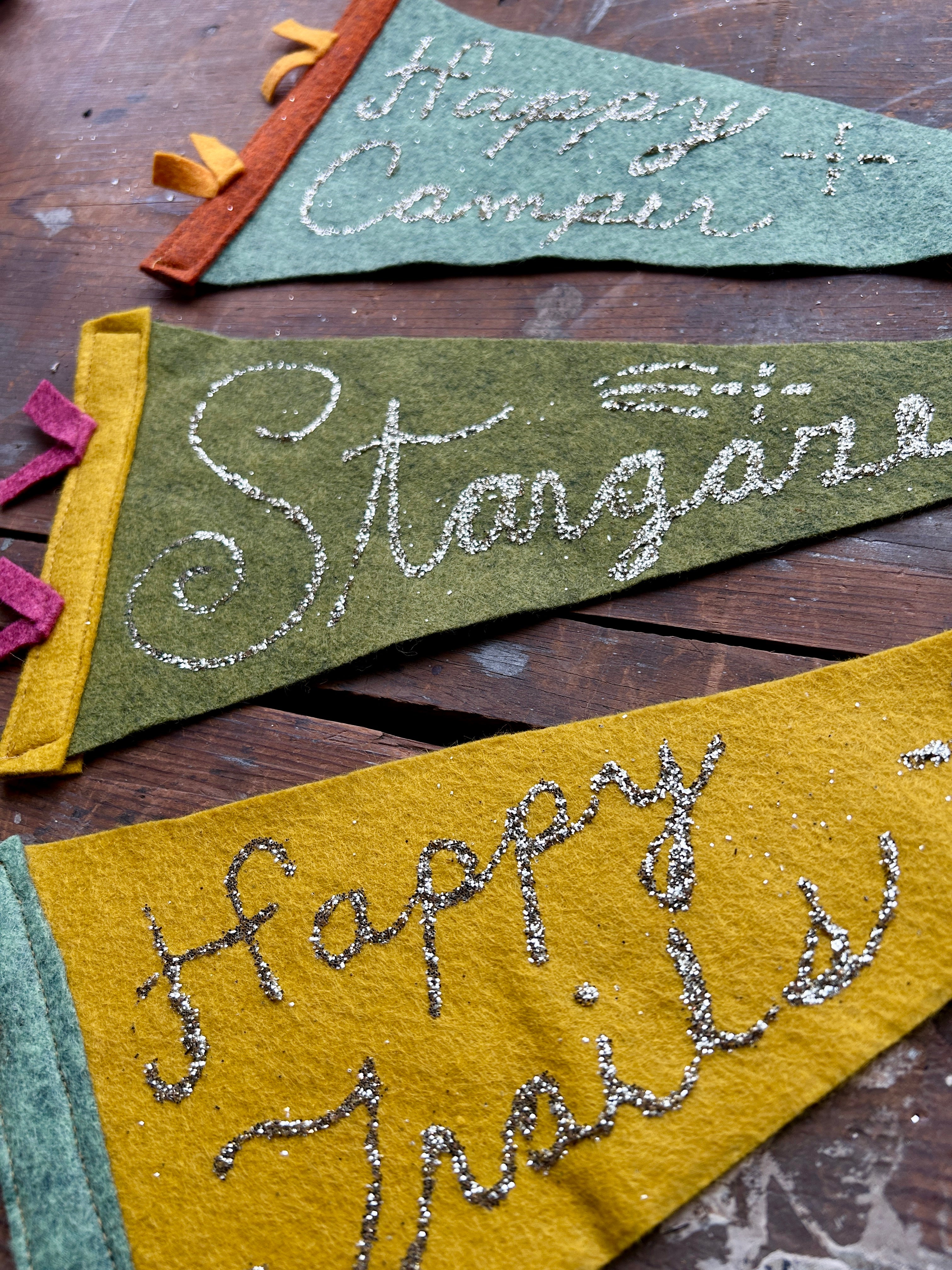 Handmade Glittered Wall Pennants