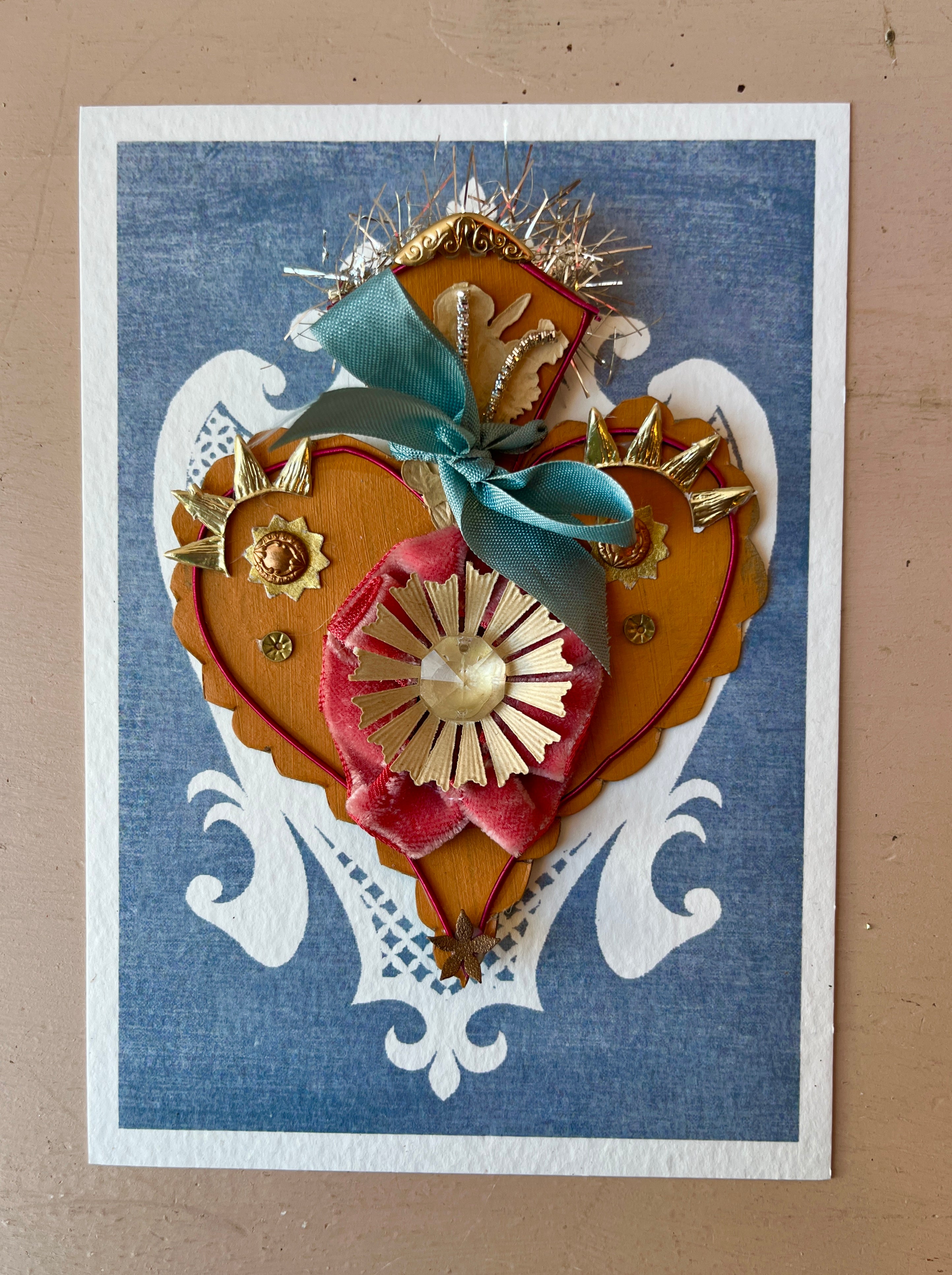 Handmade Reliquary Badge Heart Ornaments