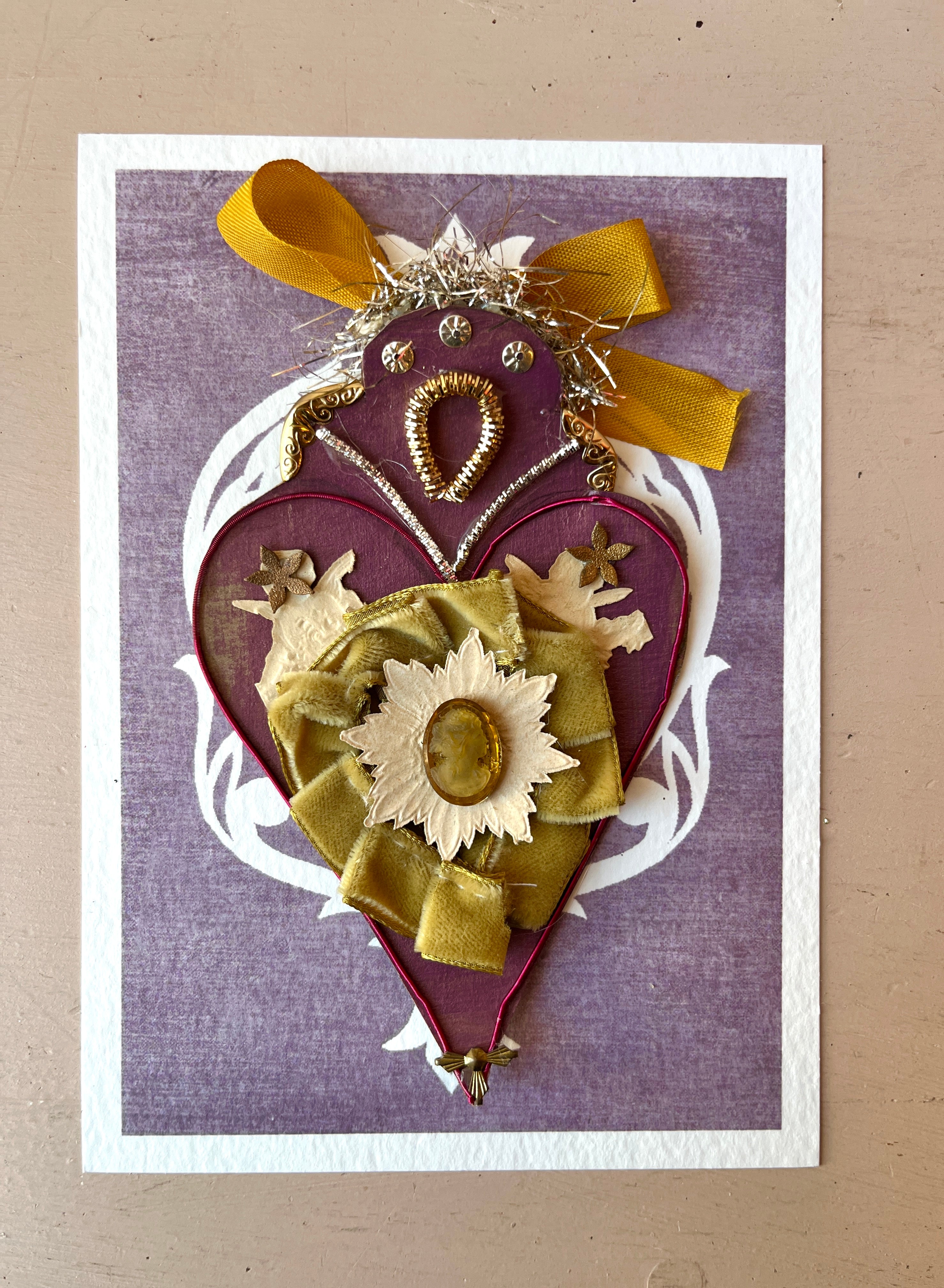 Handmade Reliquary Badge Heart Ornaments