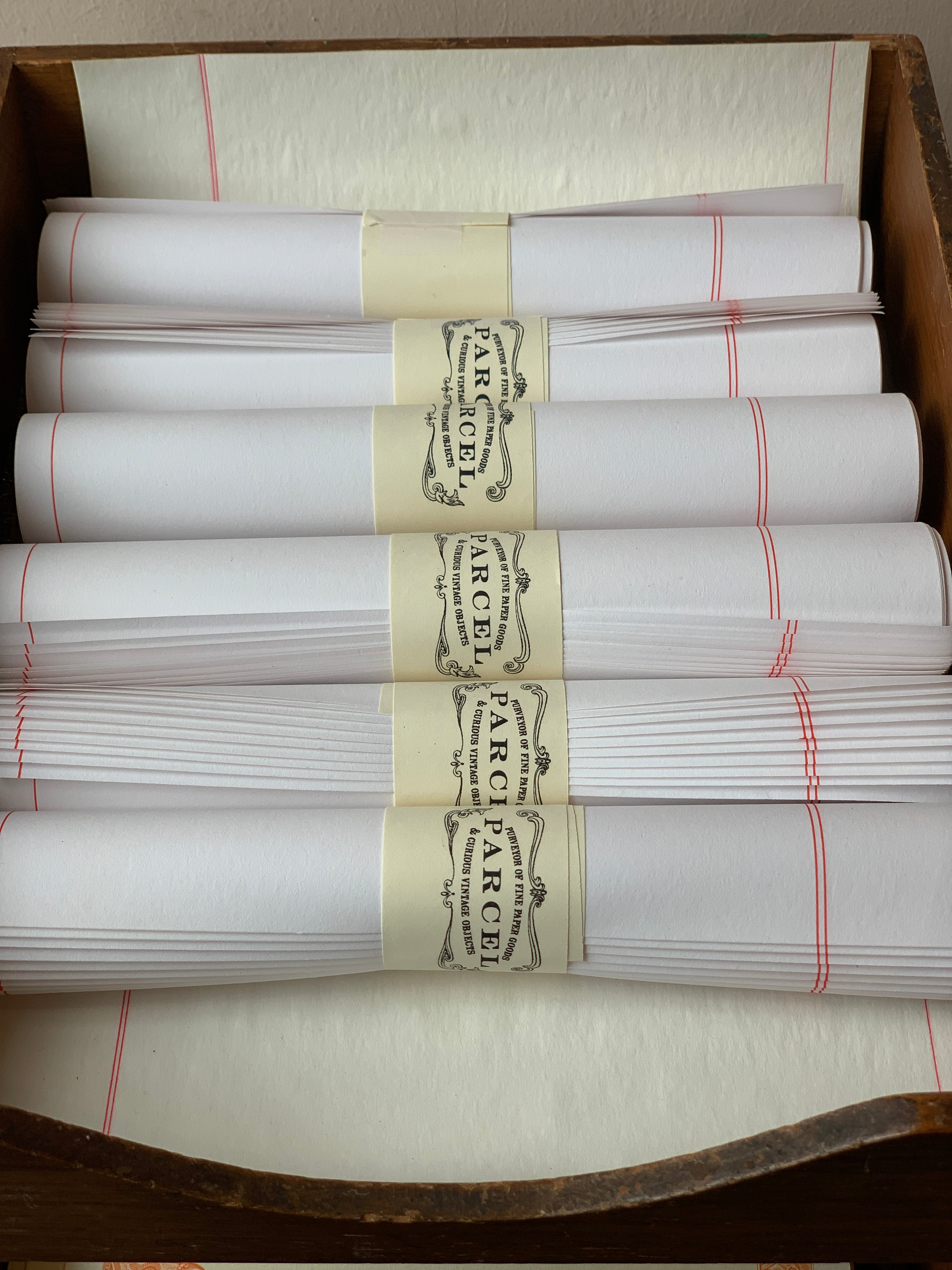 Vintage Red Line Papers