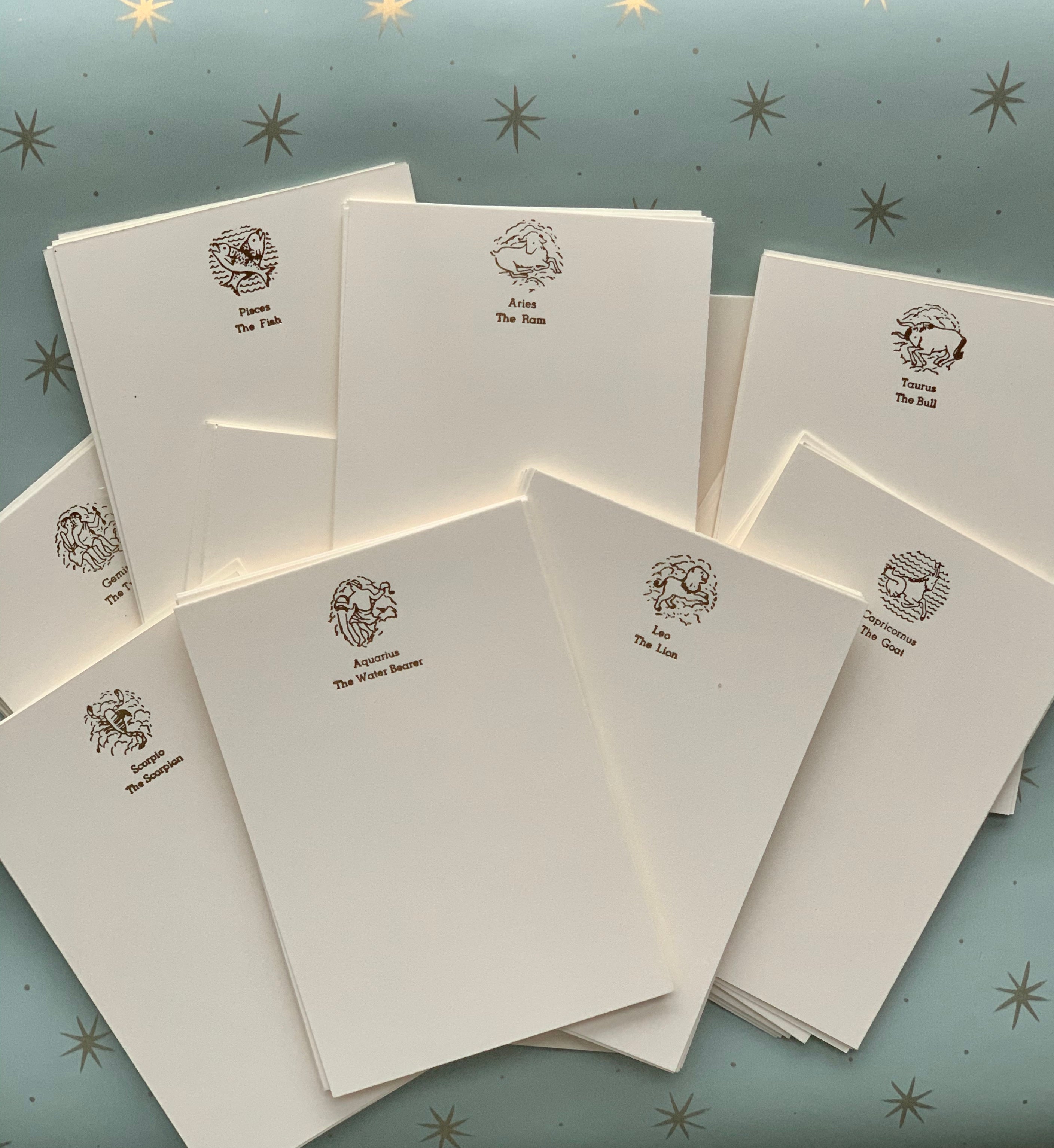 Zodiac Foil-pressed Notecards