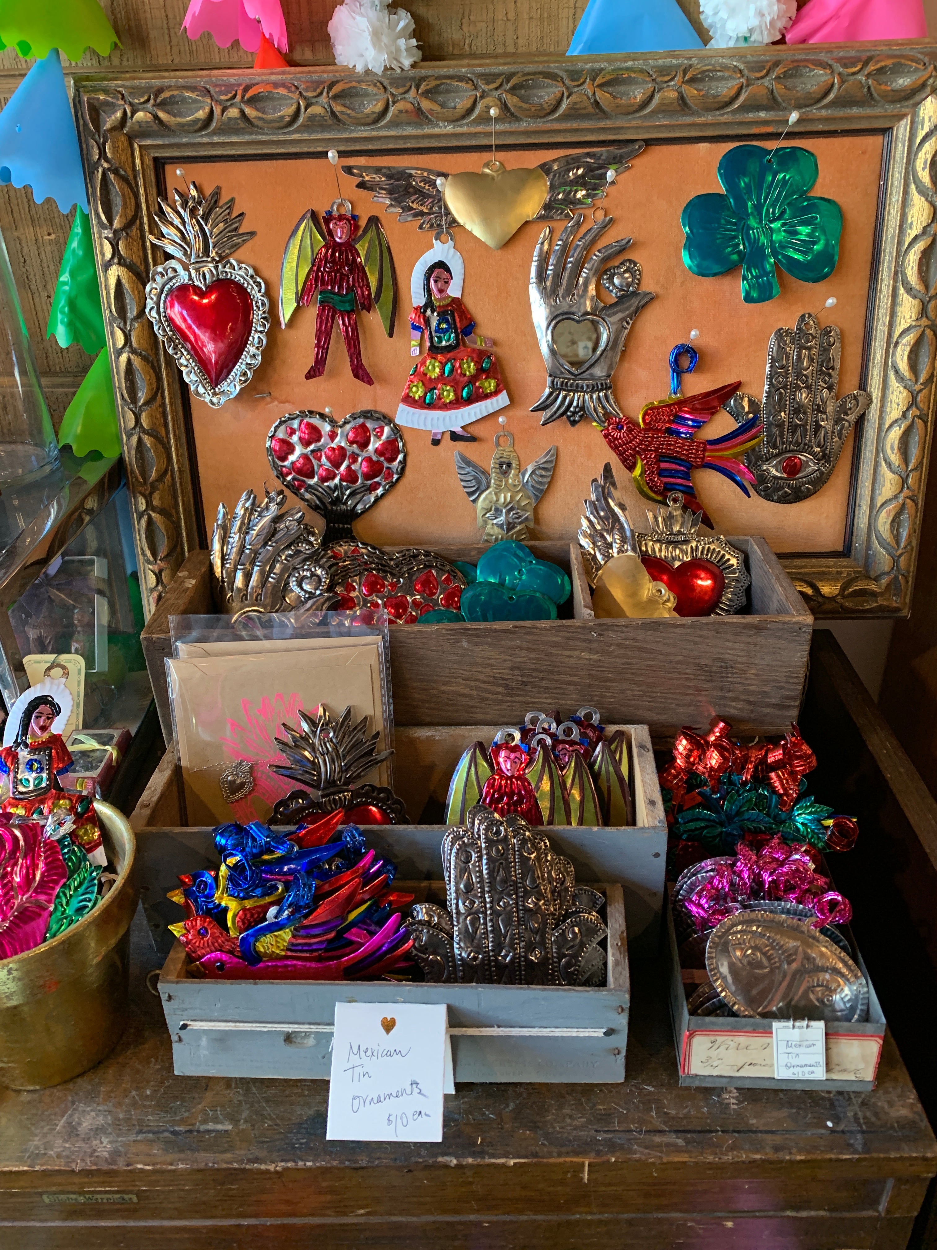 Painted Tin Milagros Ornaments