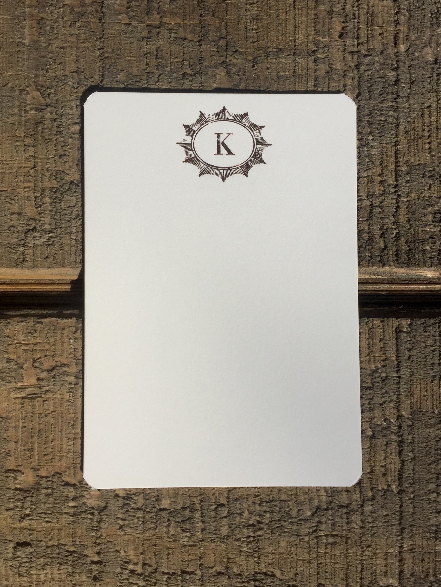 Foil-pressed Burst with Initial Notecards - PARCEL