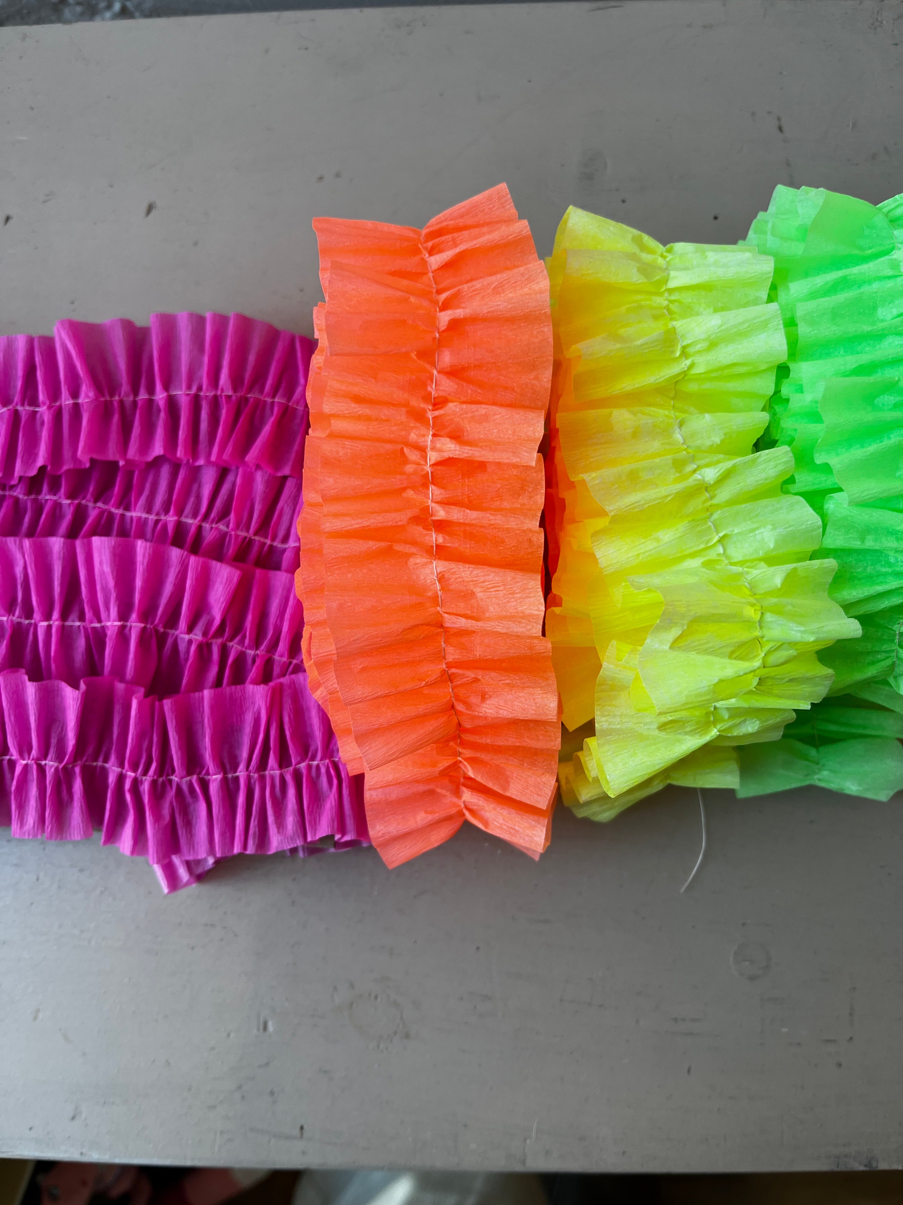 Sherbet Ruffled Stitched Garland