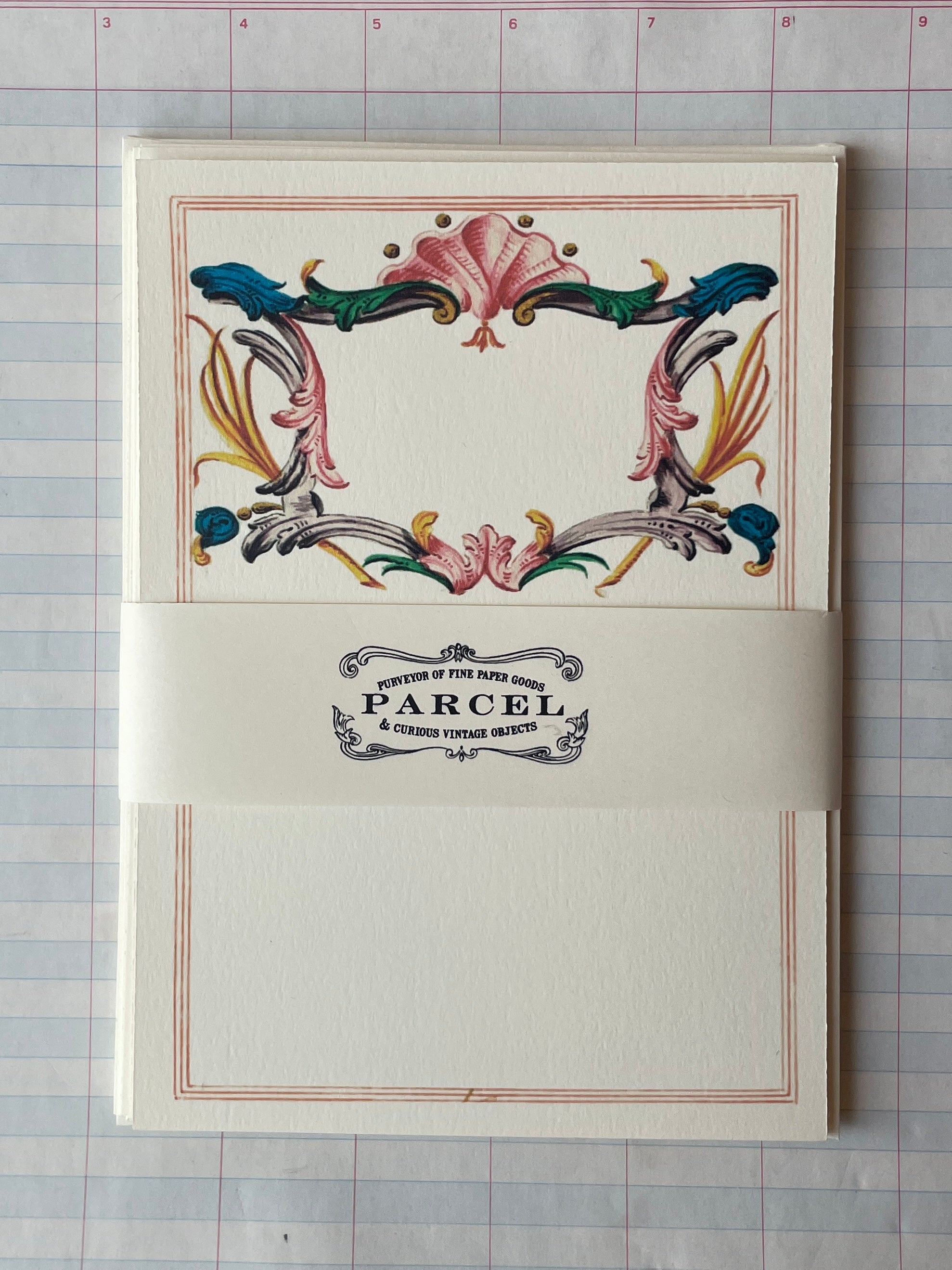 Shell Scrollwork Printed Notecard Set