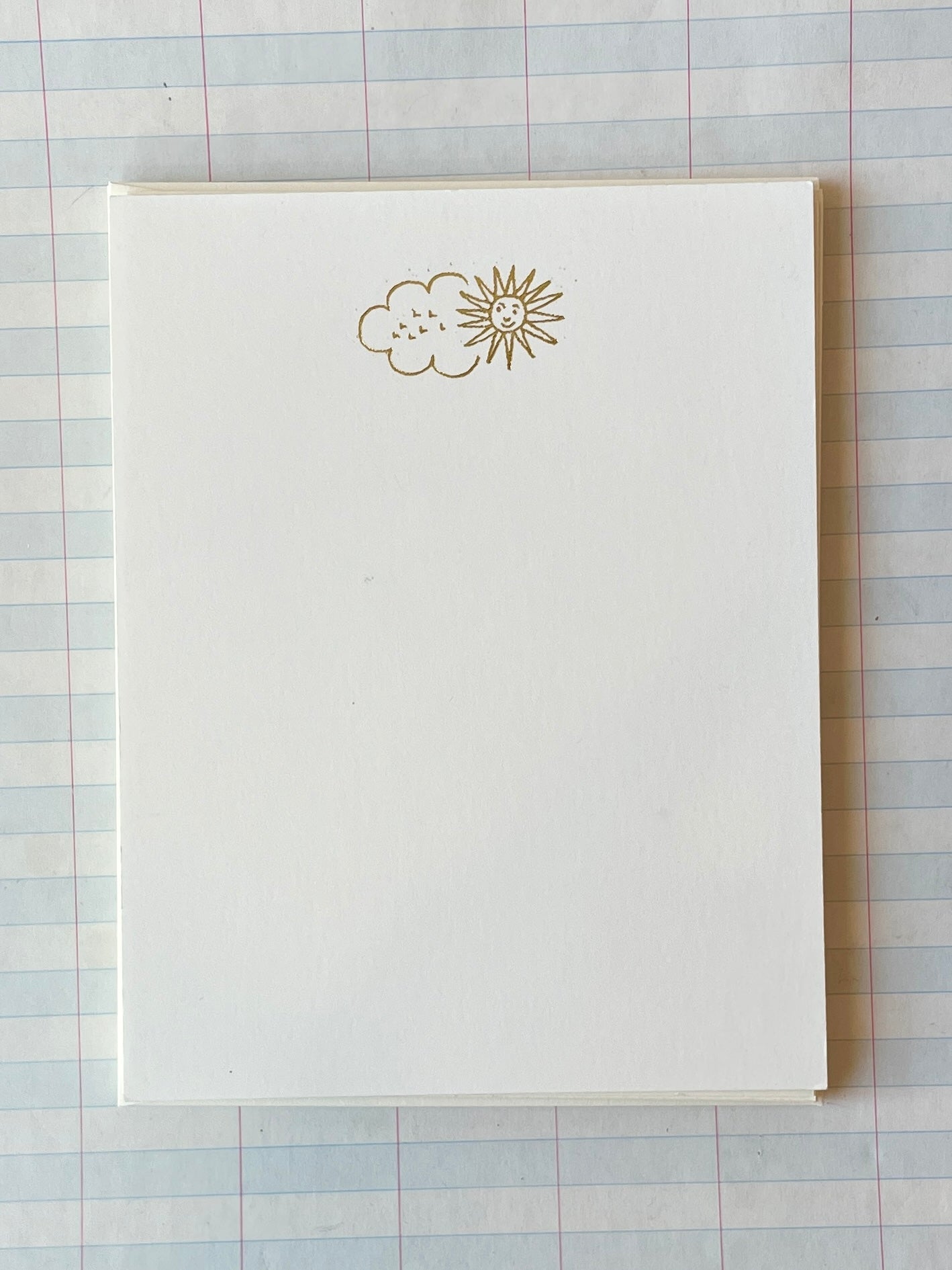 Smiling Sun and Cloud Foil Pressed Stationery