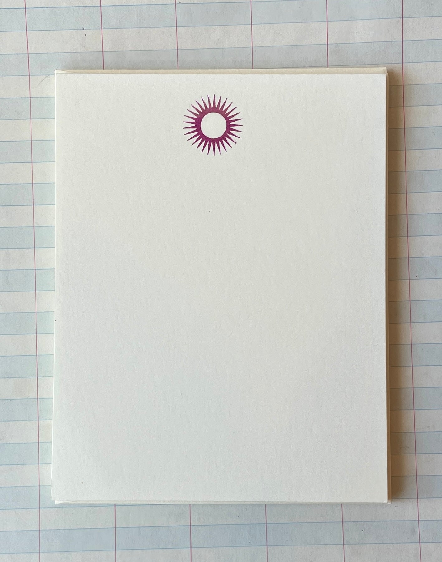 Sun Burst Foil Pressed Stationery