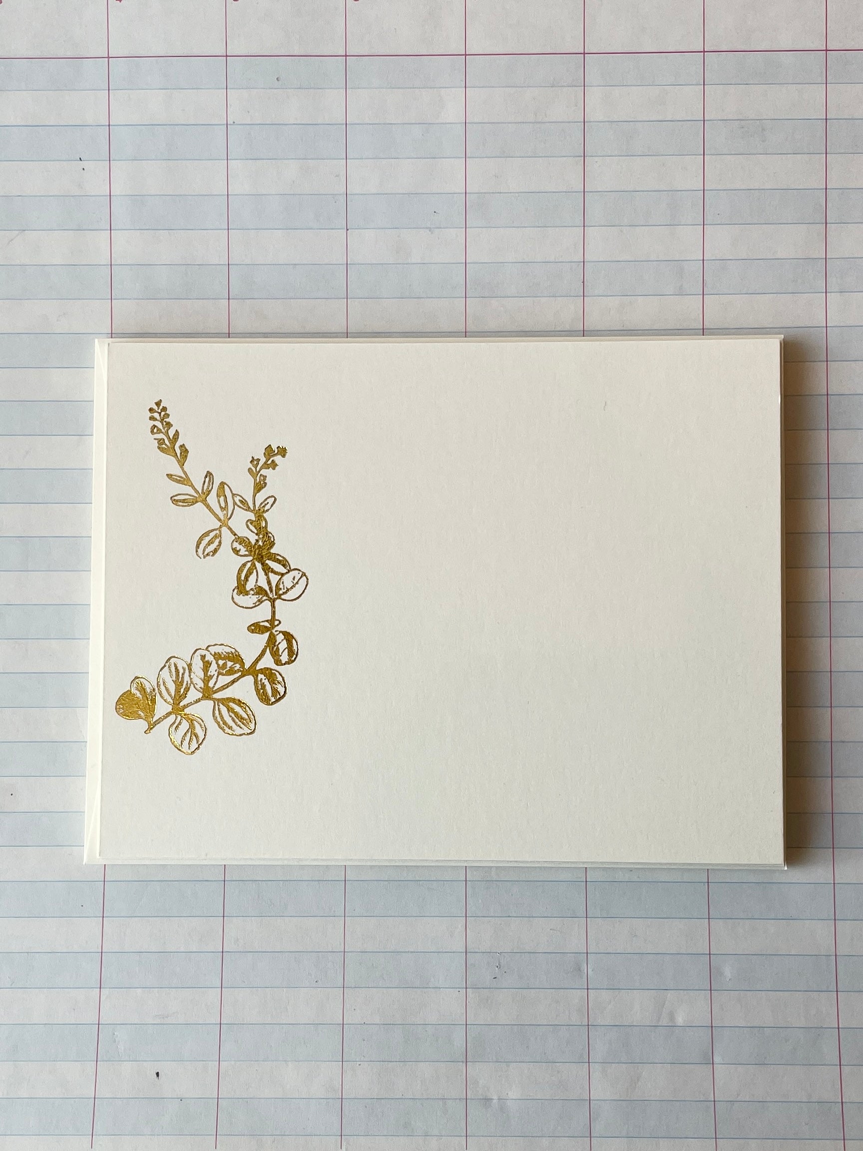 Floral Branch Foil Pressed Stationery