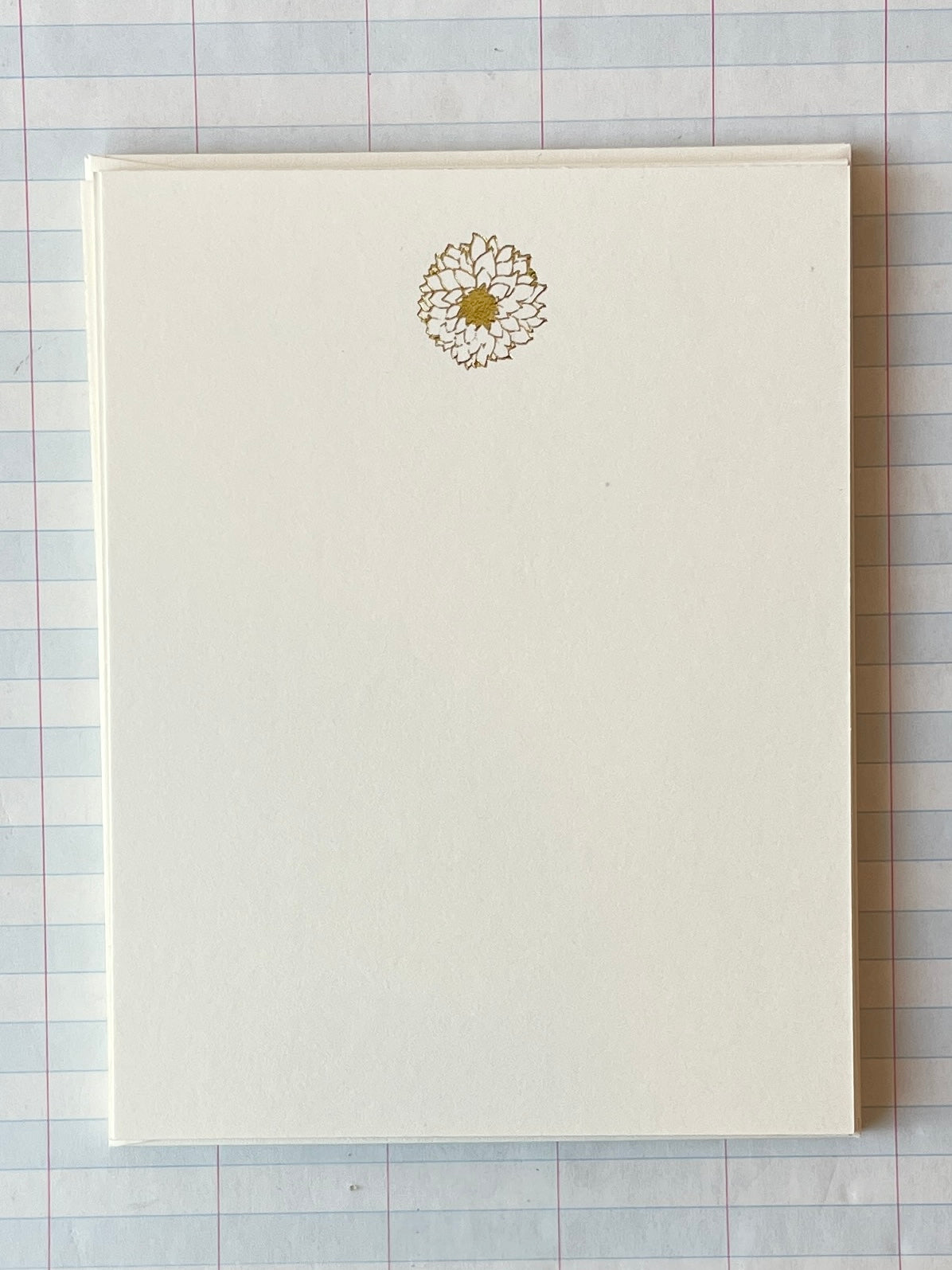 Small Dahlia Foil Pressed Stationery