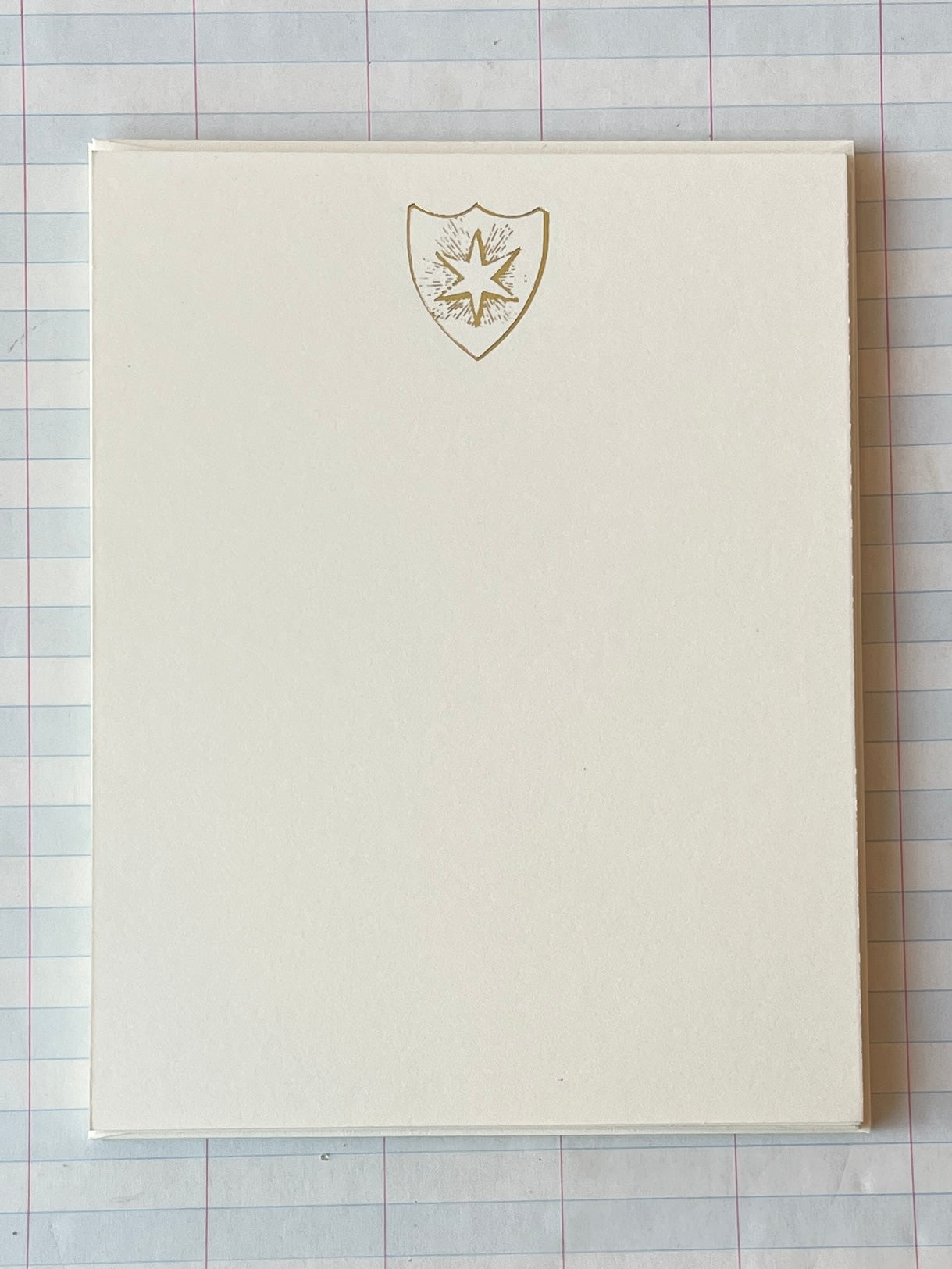 Star Shield Foil Pressed Stationery