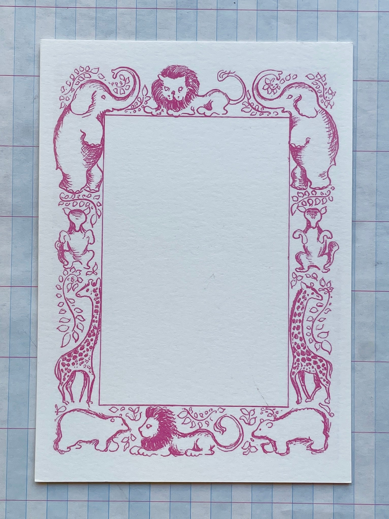 Sweet Animal Frame Stationery