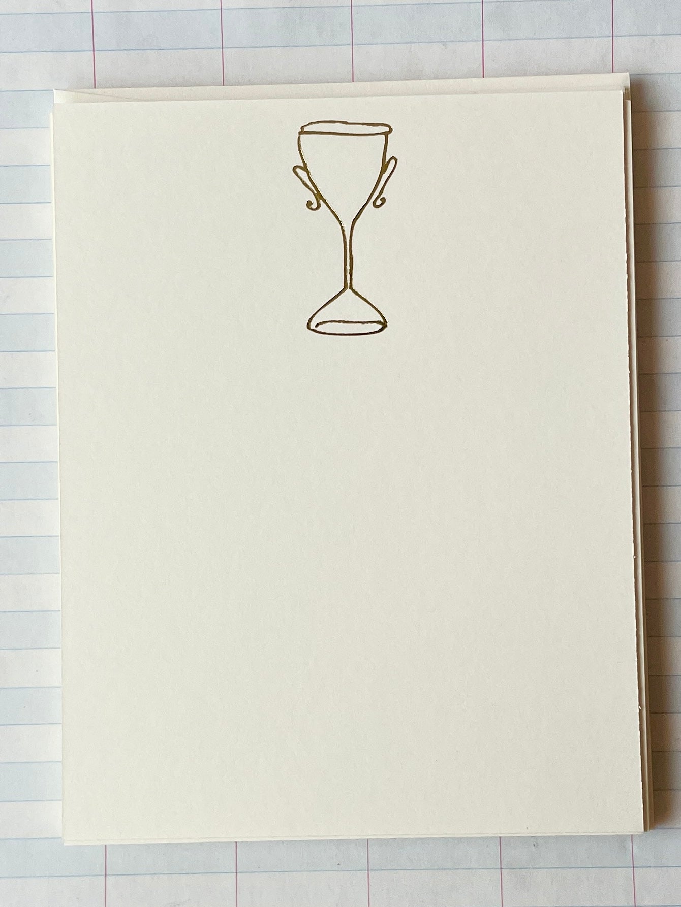 Tall Trophy Foil Pressed Stationery