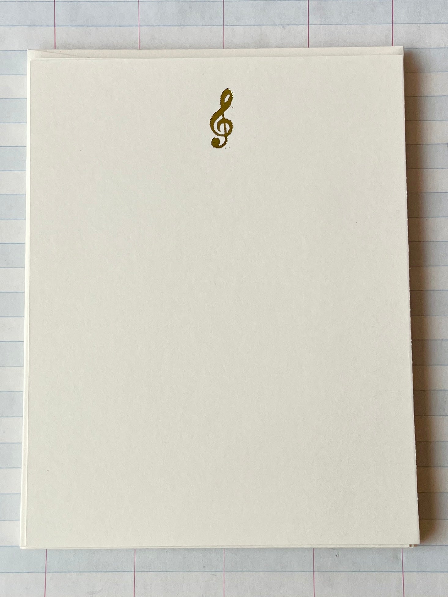 Foil Pressed G Clef Music Note Card - PARCEL