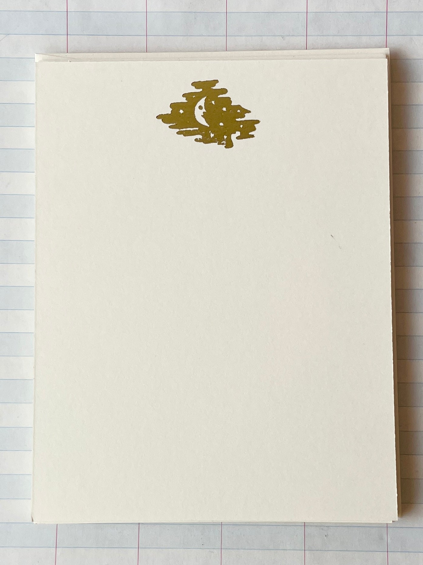 Cloudy Moon and Stars Foil Pressed Stationery