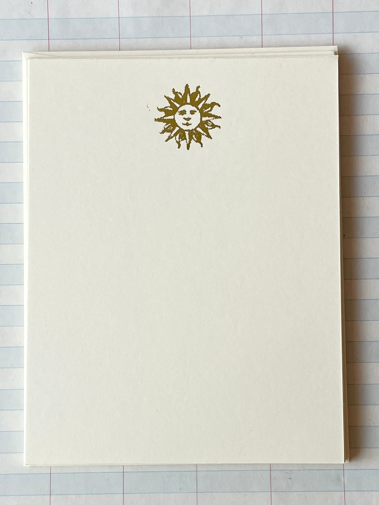 Sun Face Foil Pressed Stationery