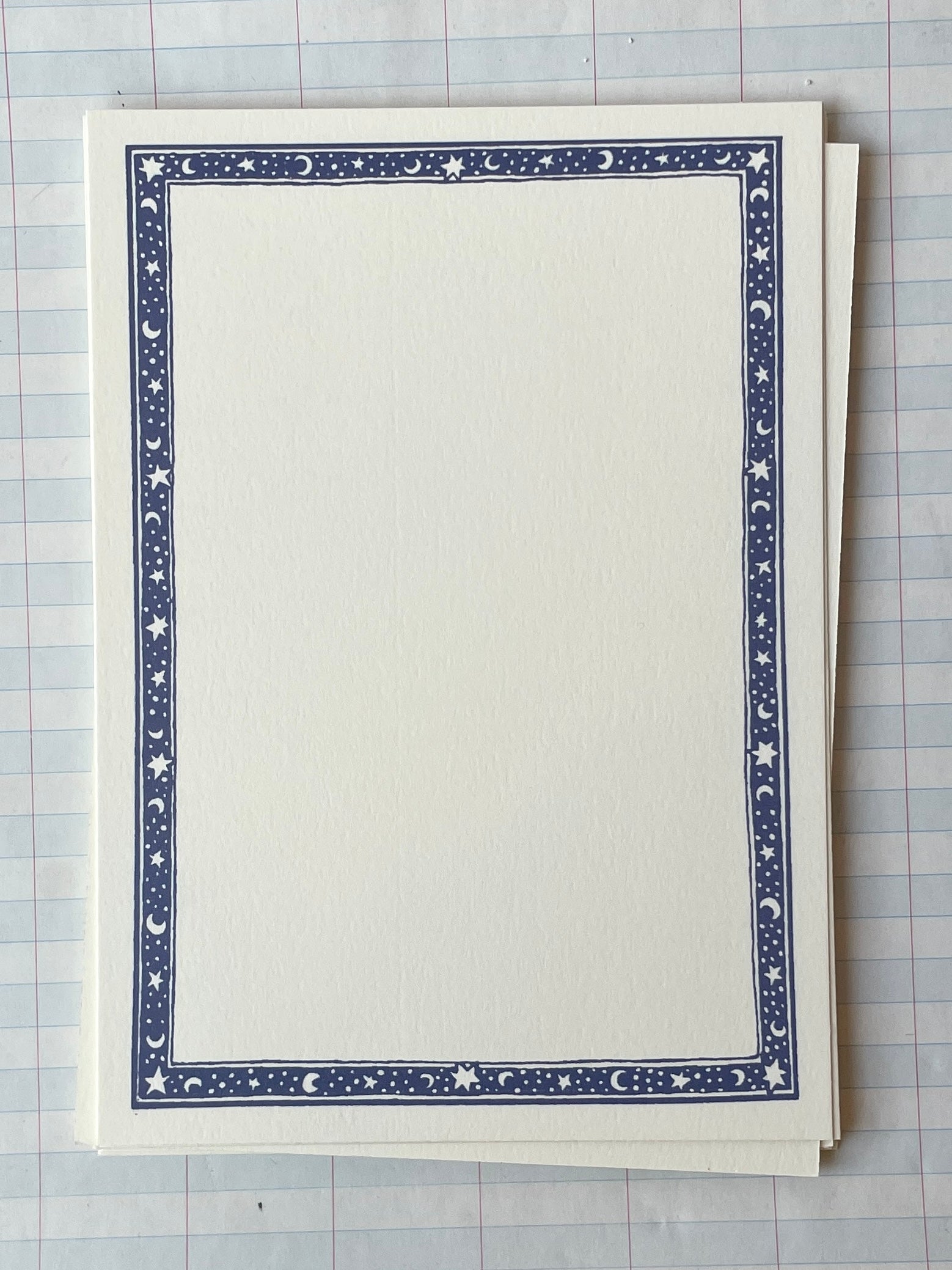 Moon and Stars Border Notecards