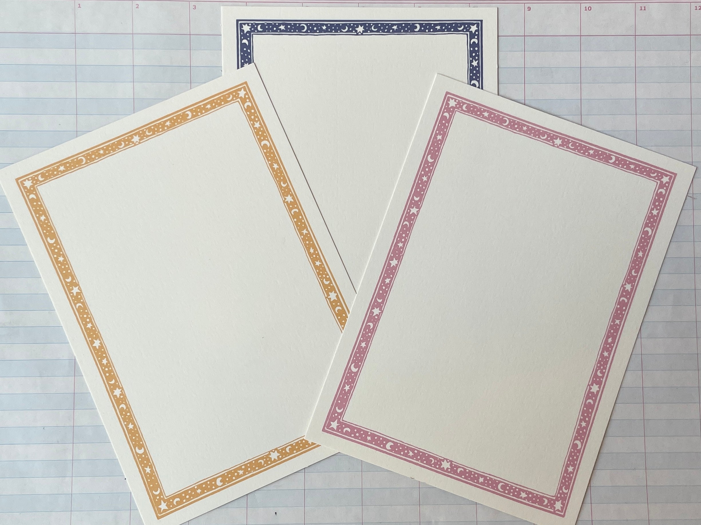 Moon and Stars Border Notecards