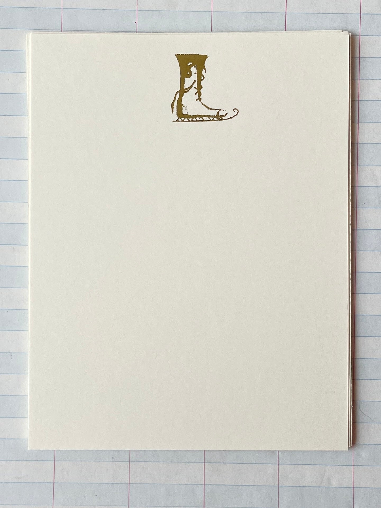 Ice Skate Foil Pressed Stationery