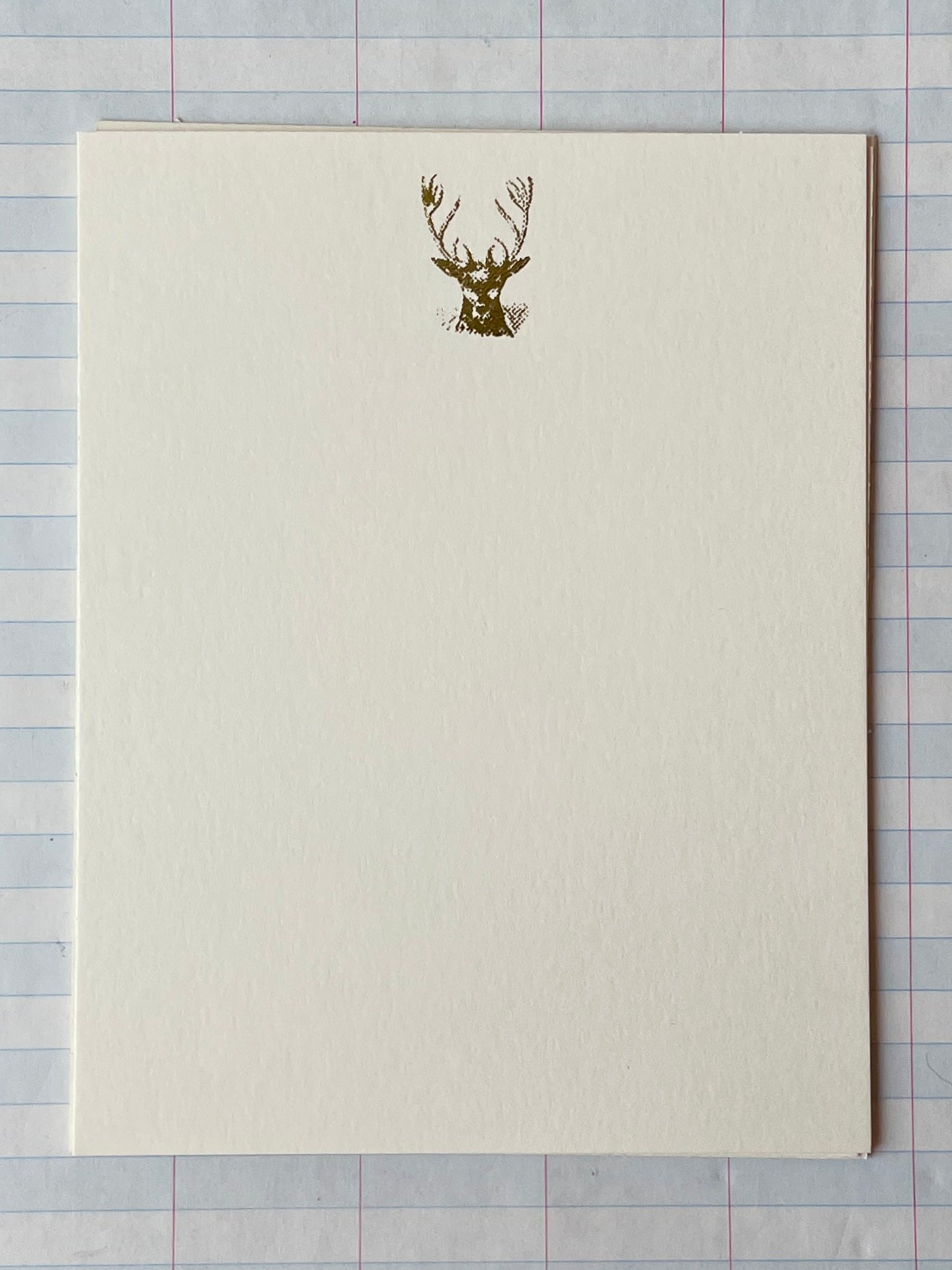 Stag Head Foil Pressed Stationery