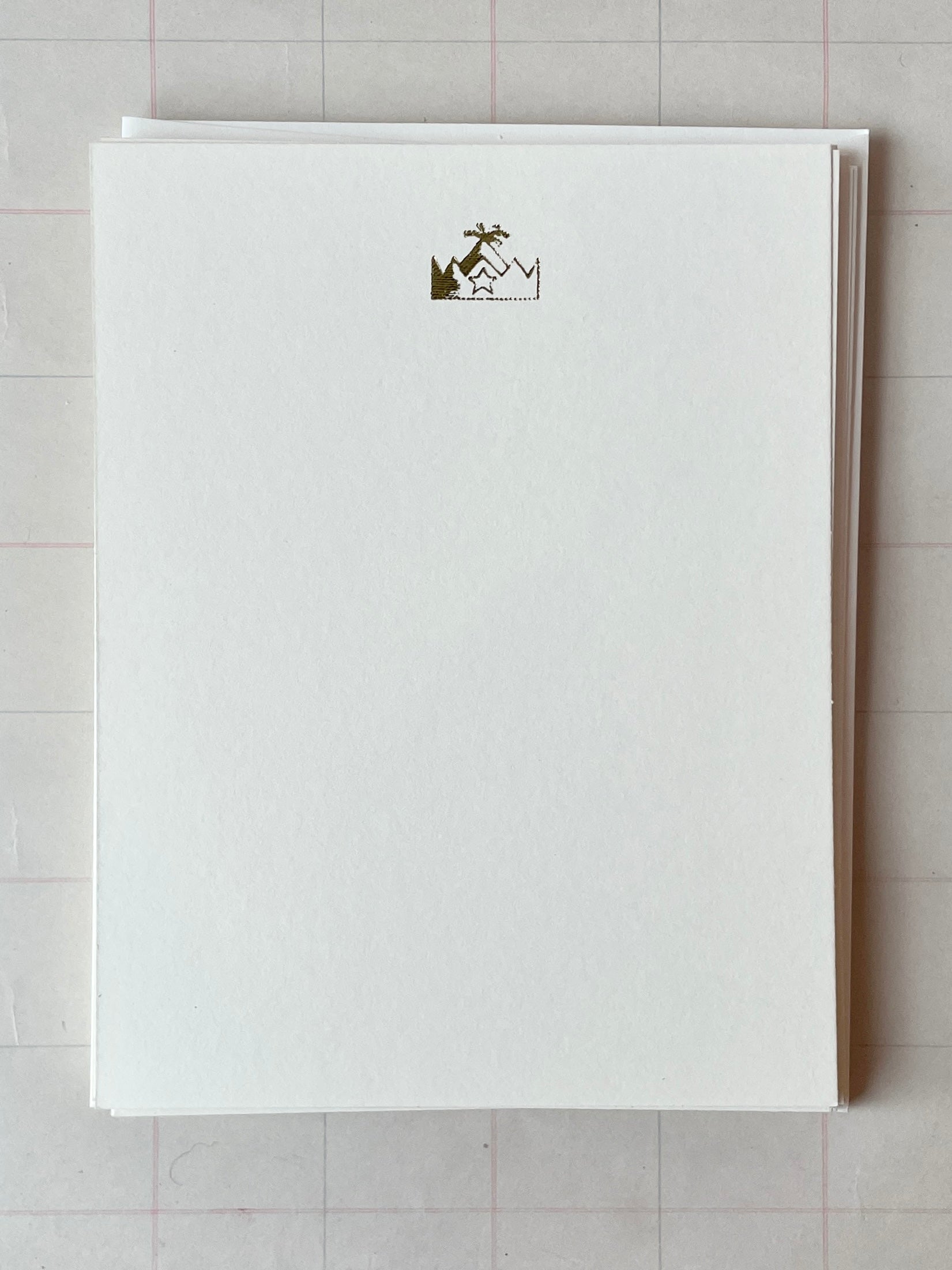 Tiny Star Crown Foil Pressed Stationery