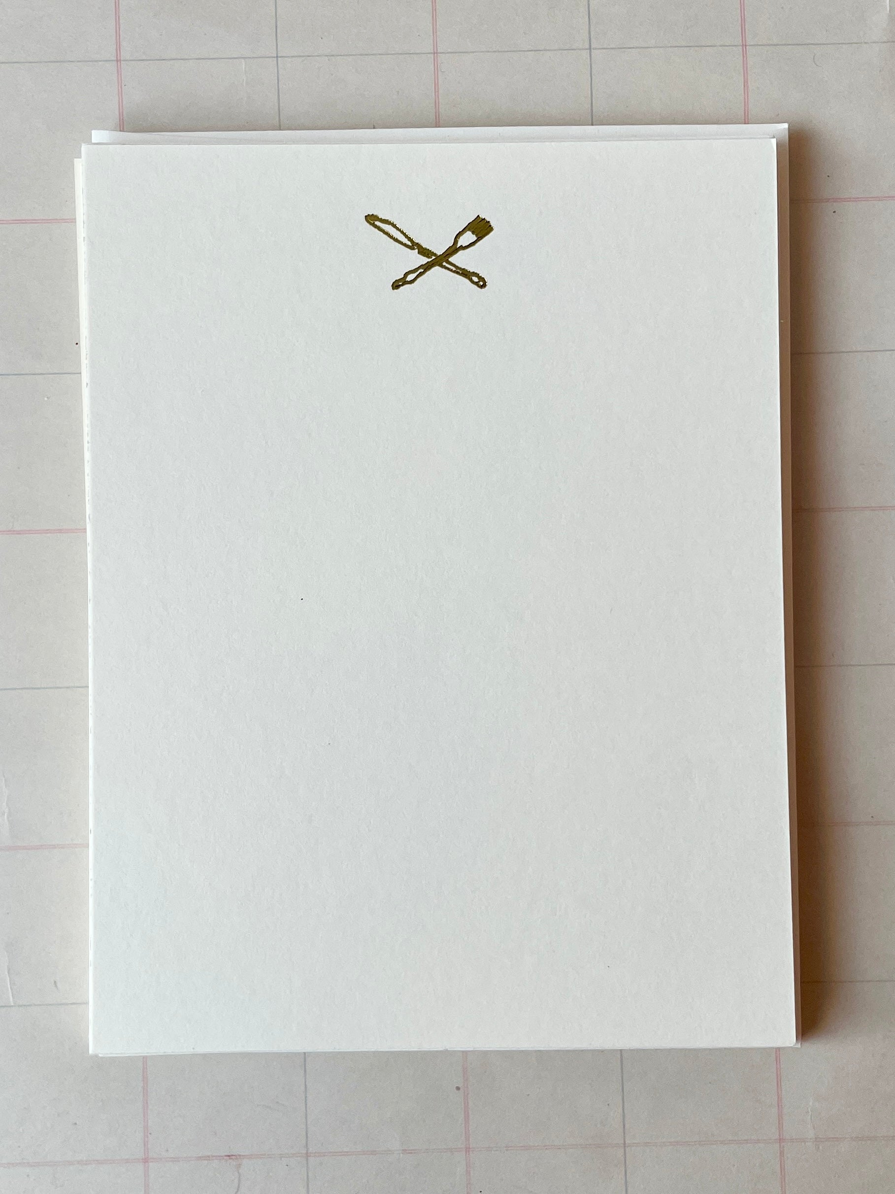 Fork and Knife Foil Pressed Stationery
