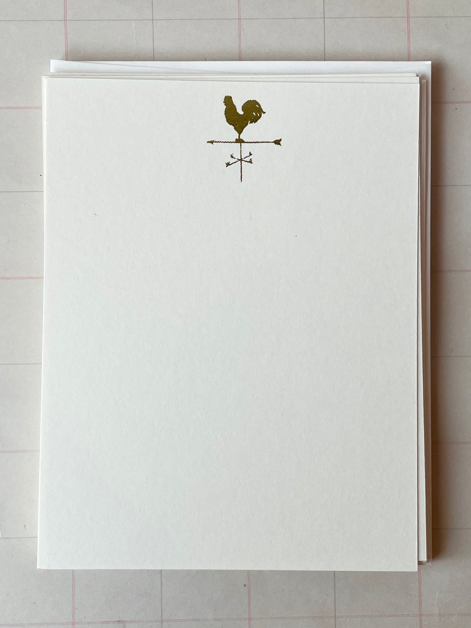 Rooster Weathervane Foil Pressed Stationery