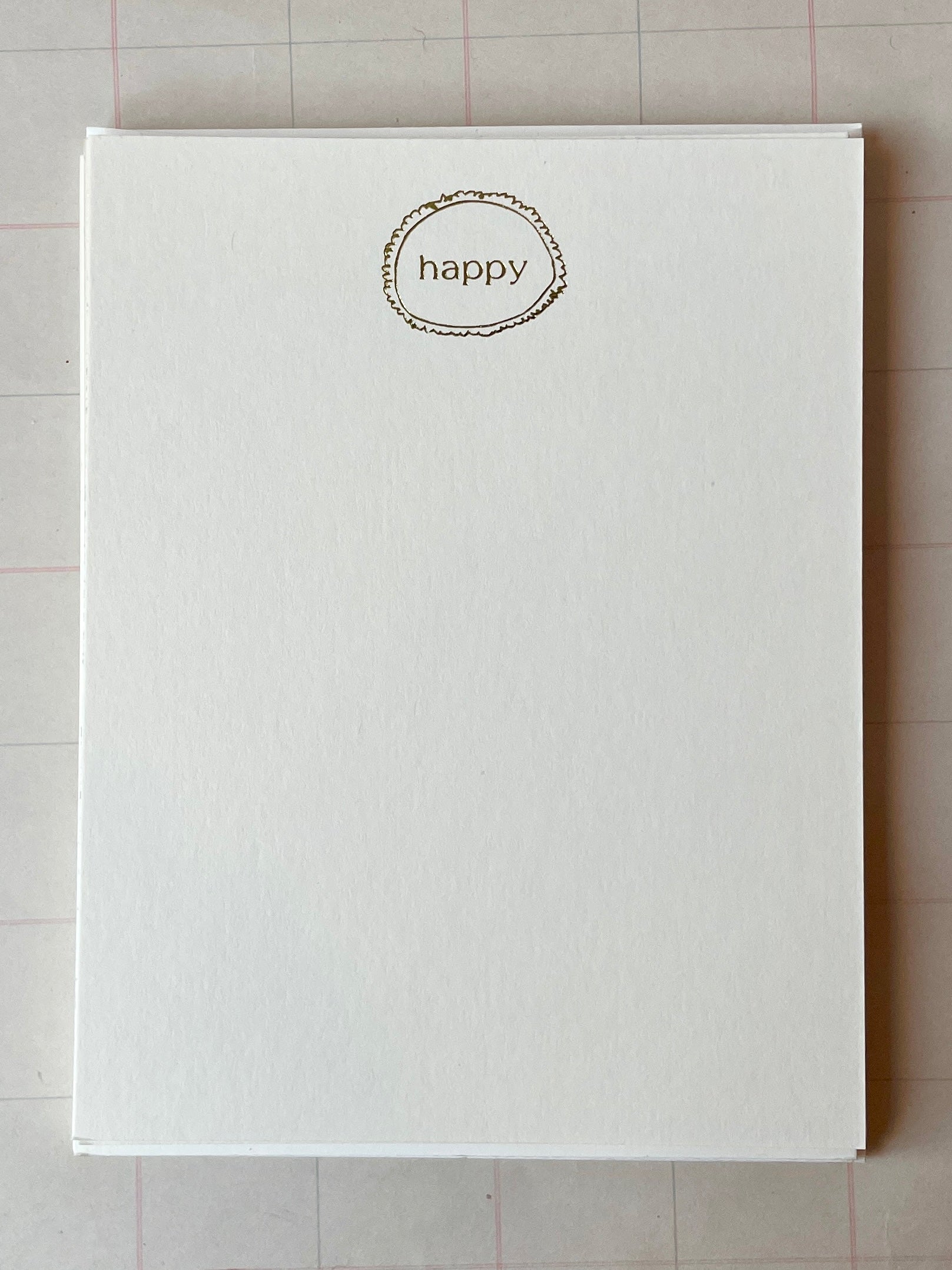 "happy" Foil Pressed Stationery