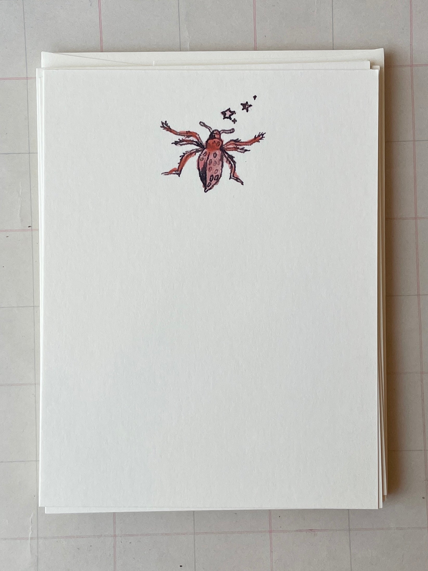 Nature Bug Watercolor Stationery