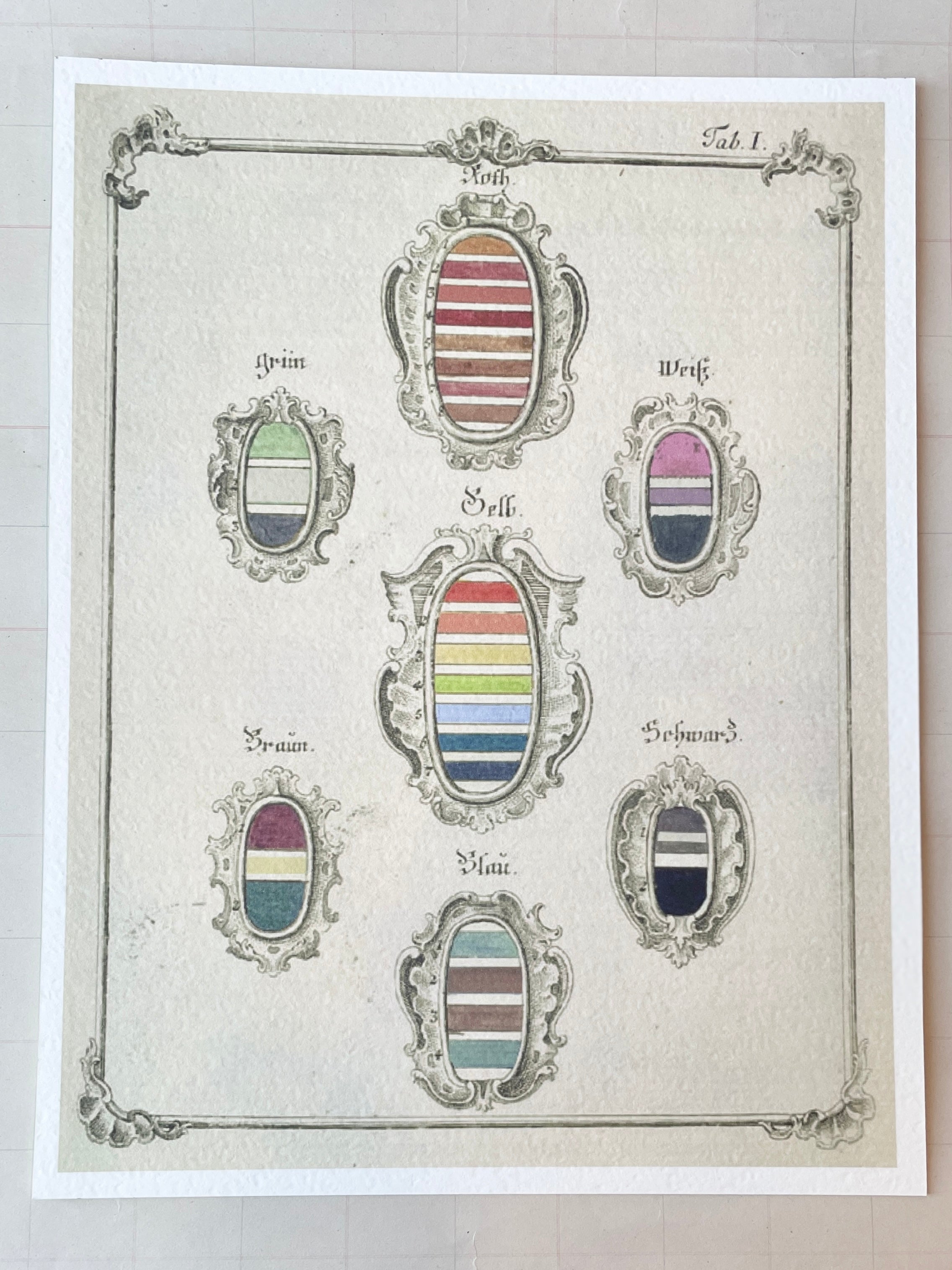 Color Spectrum Shields Art Print