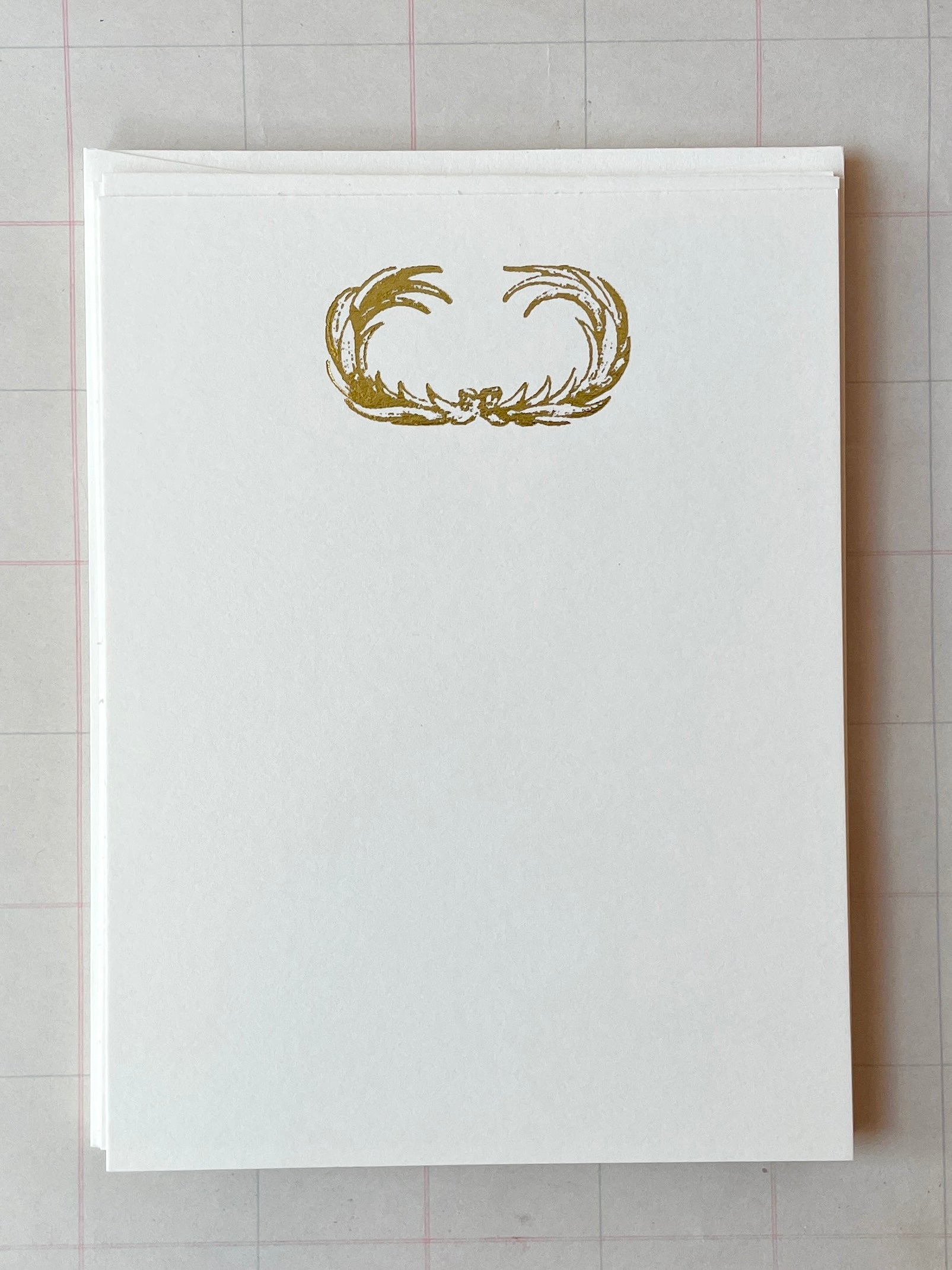 Curly Laurel Foil Pressed Stationery