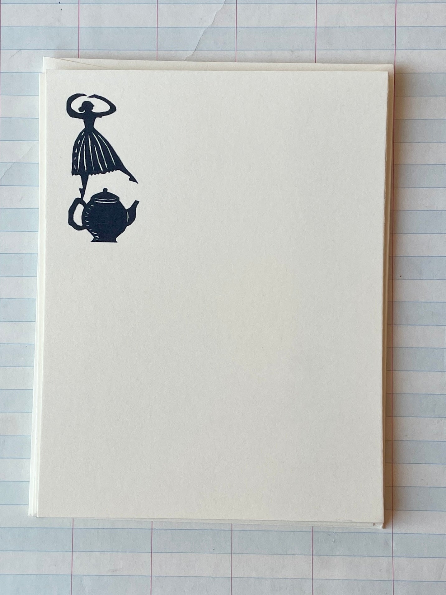 Lady Dancing on Teapot Notecards