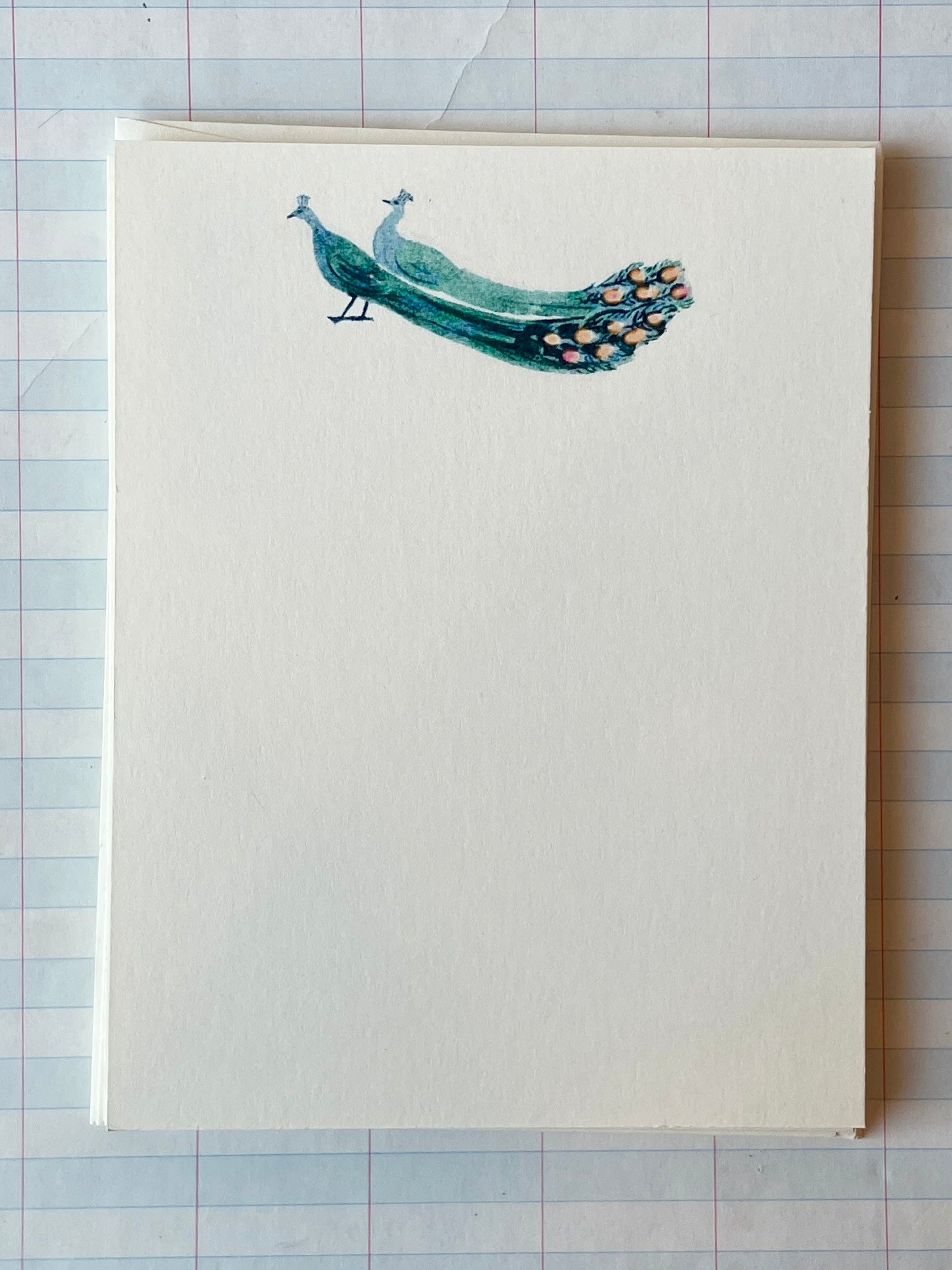 Watercolor Peacock Printed Notecards