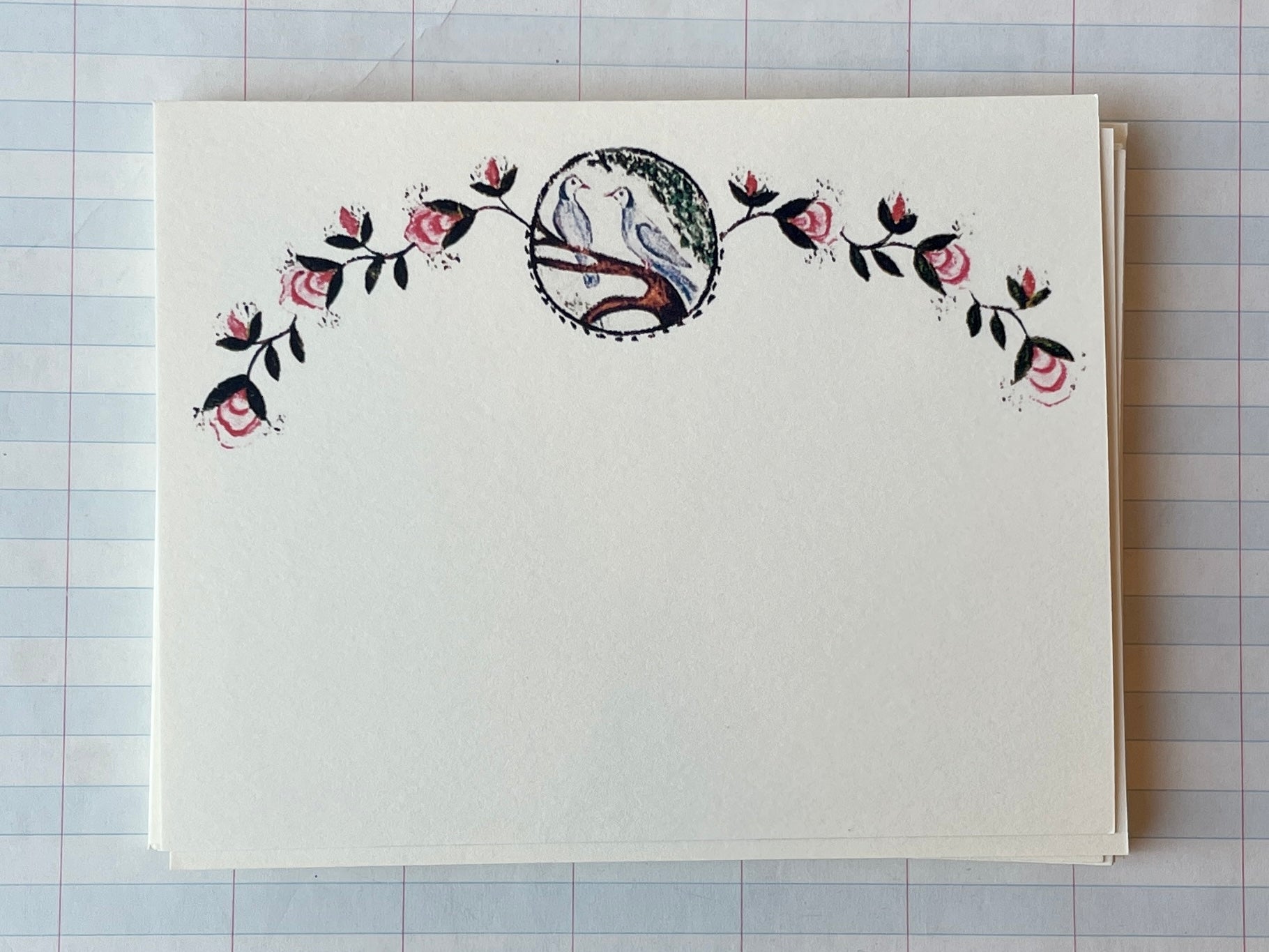 Bird Rose Frame Notecards