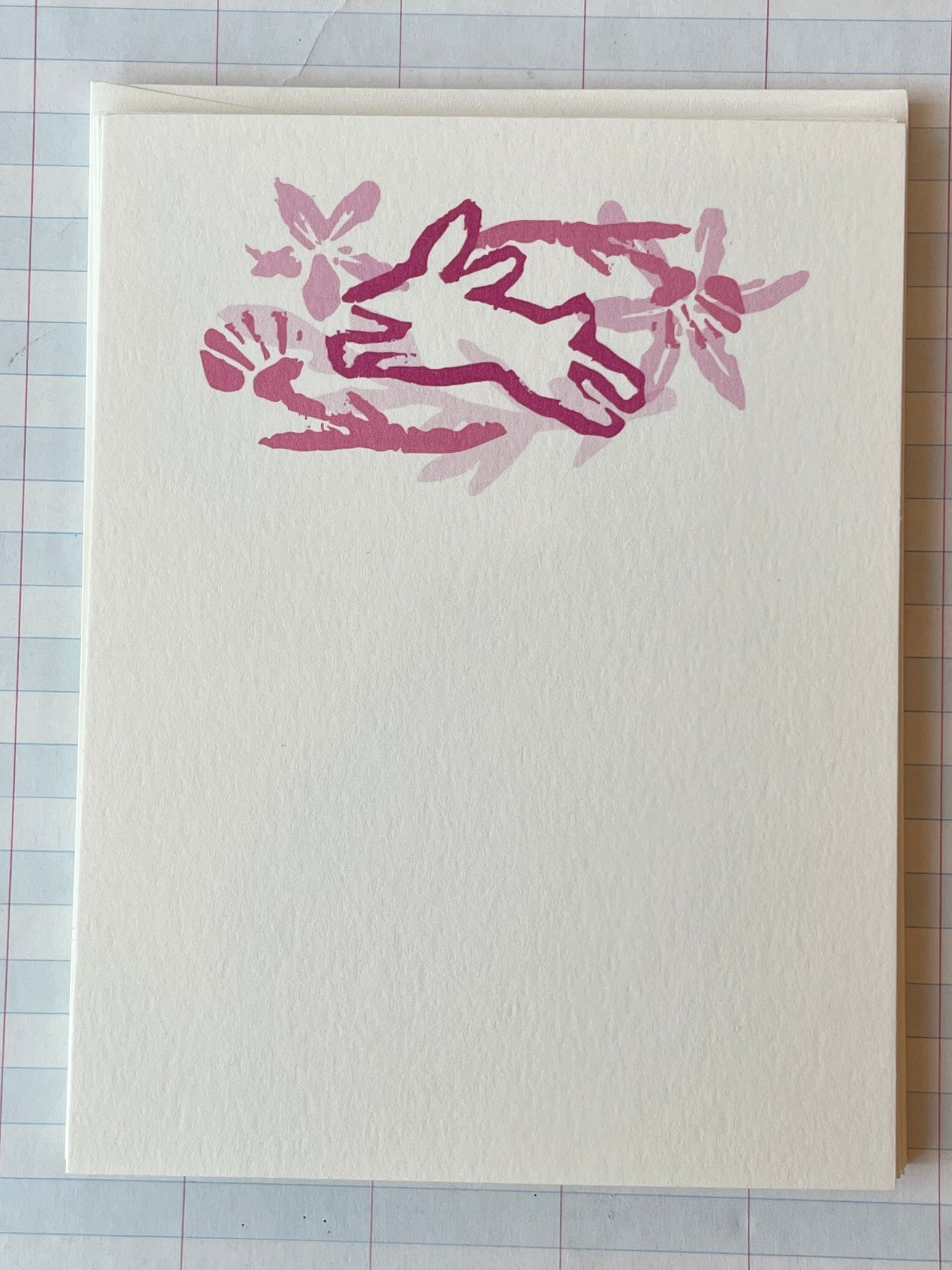 Blockprint Style Stamped Notecard Sets