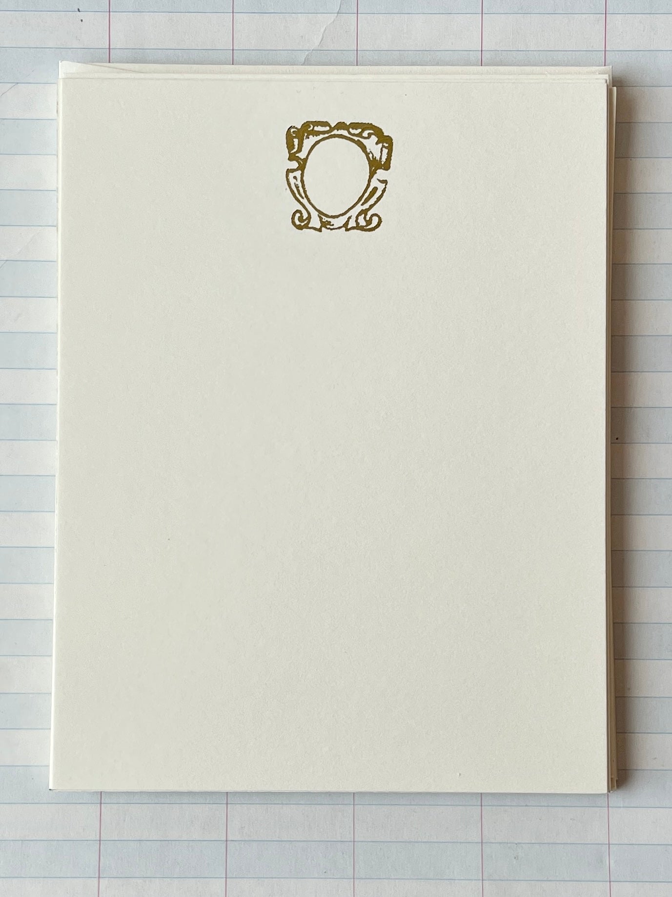 Crest Frame Foil Pressed Stationery