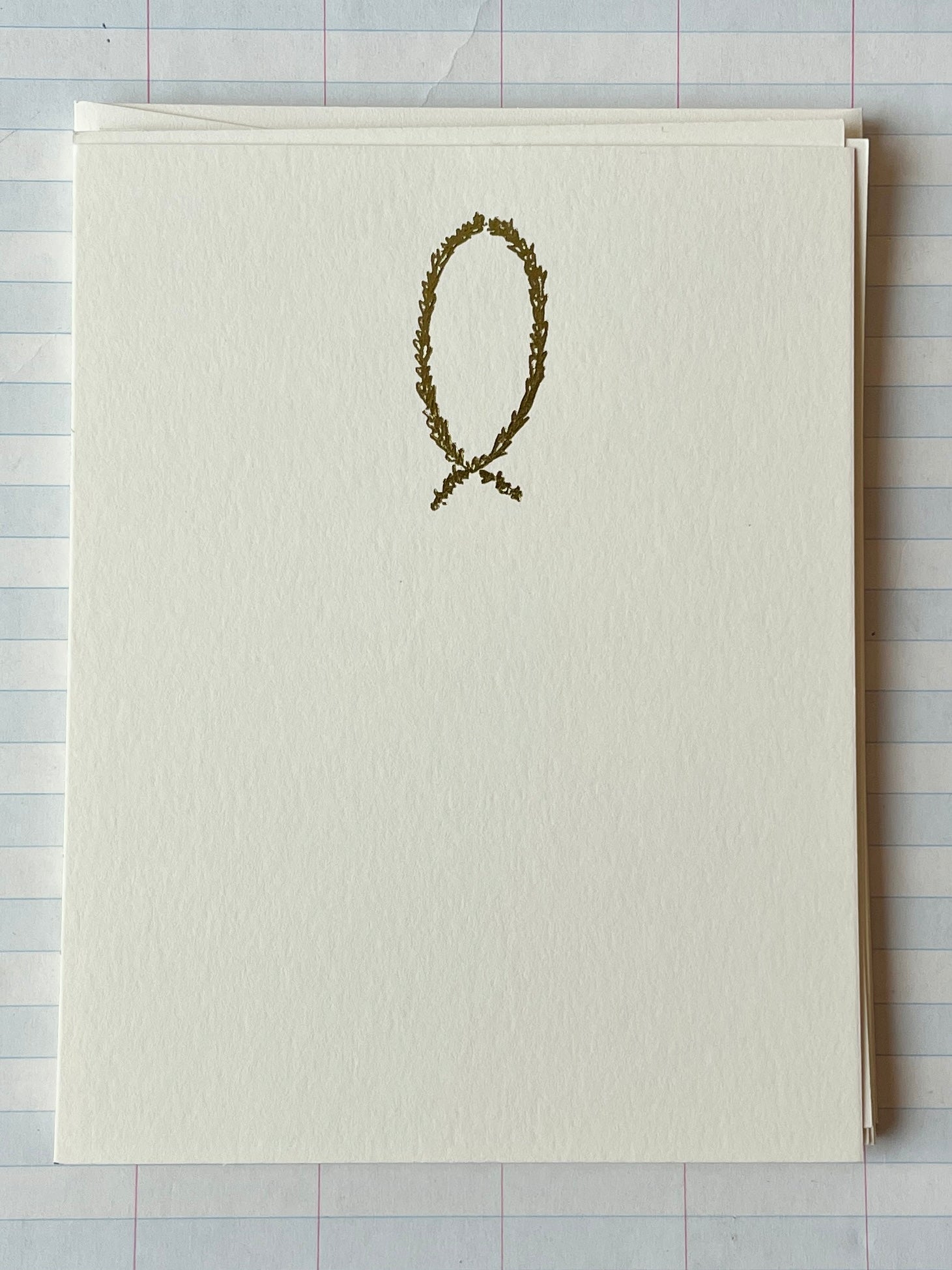 Oval Laurel Foil Pressed Stationery