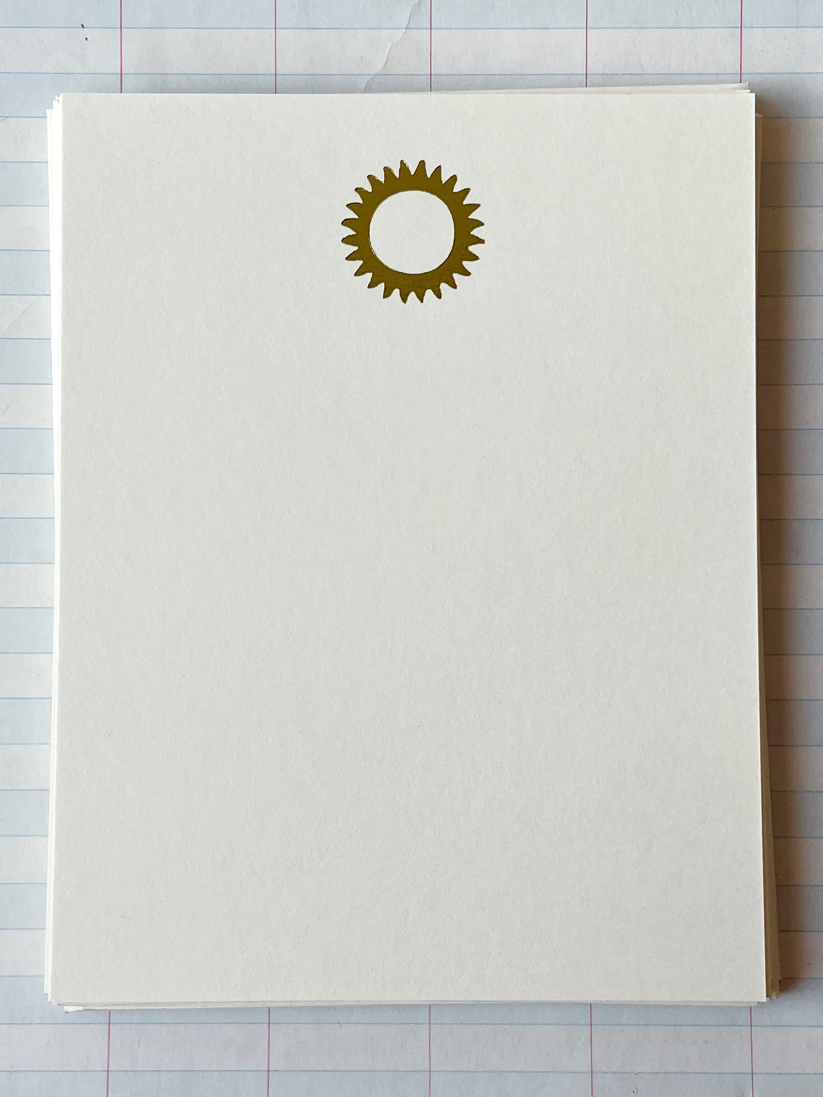 Circle Sun Burst Foil Pressed Stationery