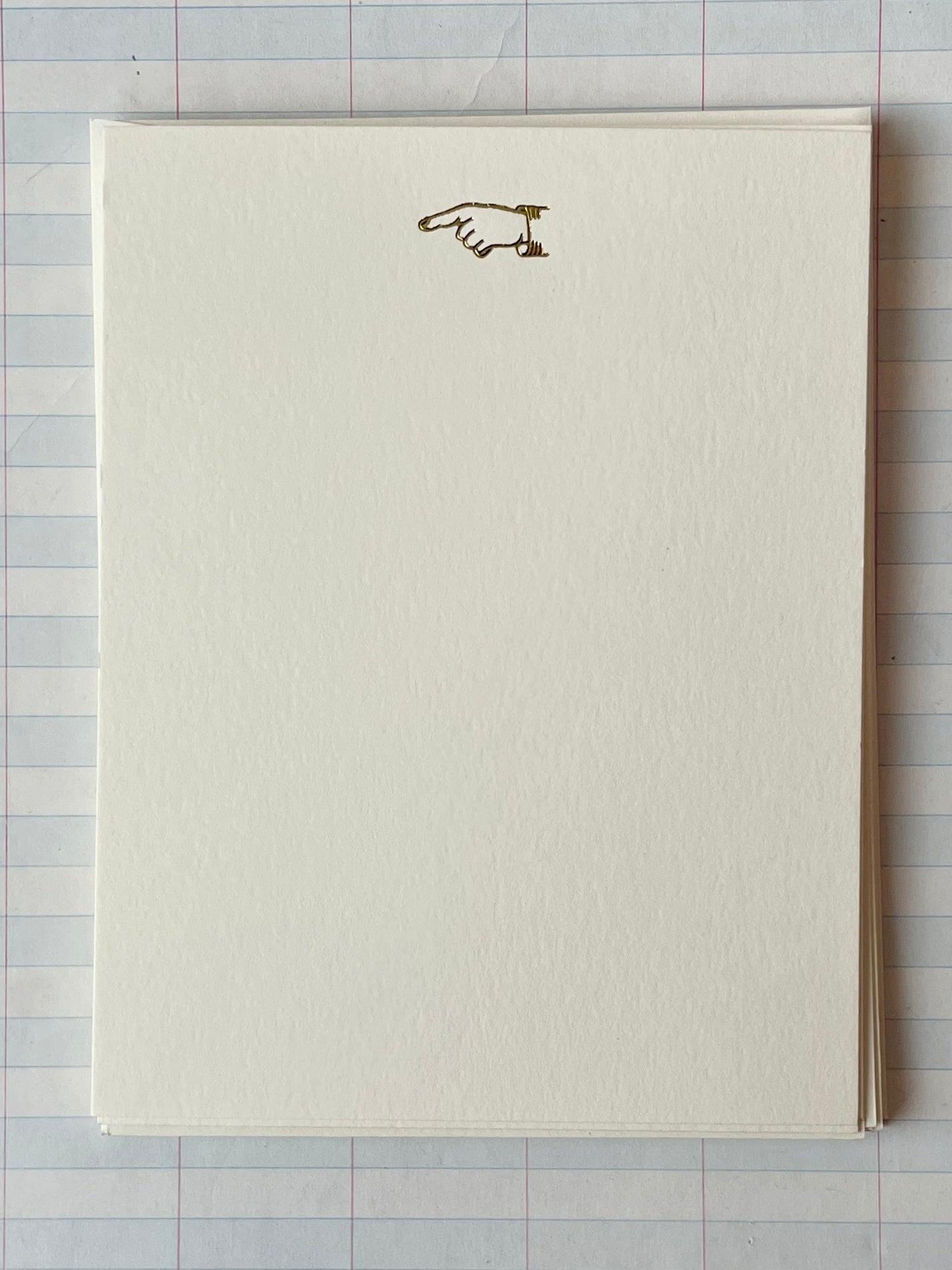 Tiny Pointing Finger Foil Pressed Stationery