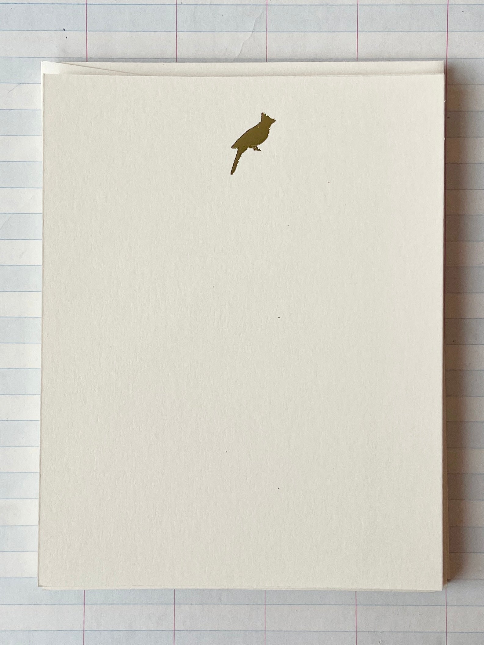 Tiny Cardinal Foil Pressed Stationery